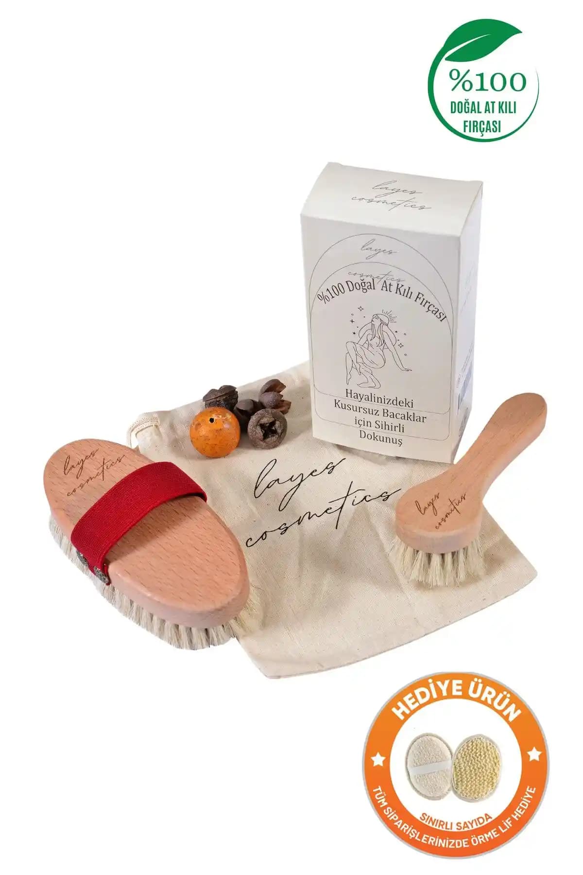 Layes Selülit Karşıtı Doğal At Kılı Fırçası ve Yüz Fırçası ile Cilt Bakımında Etkili Çözümler