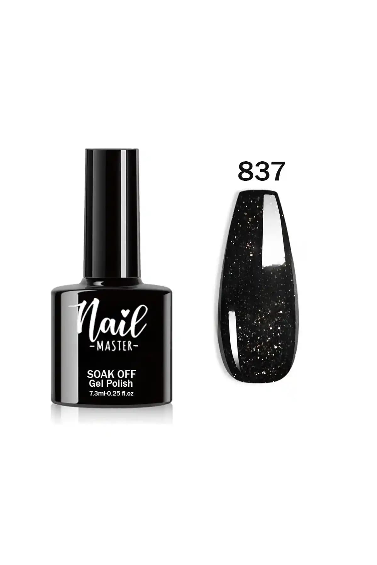Nail Master M837 Kalıcı Oje Siyah ve Simli Parlaklık Sağlayan Uzun Süreli Çözüm