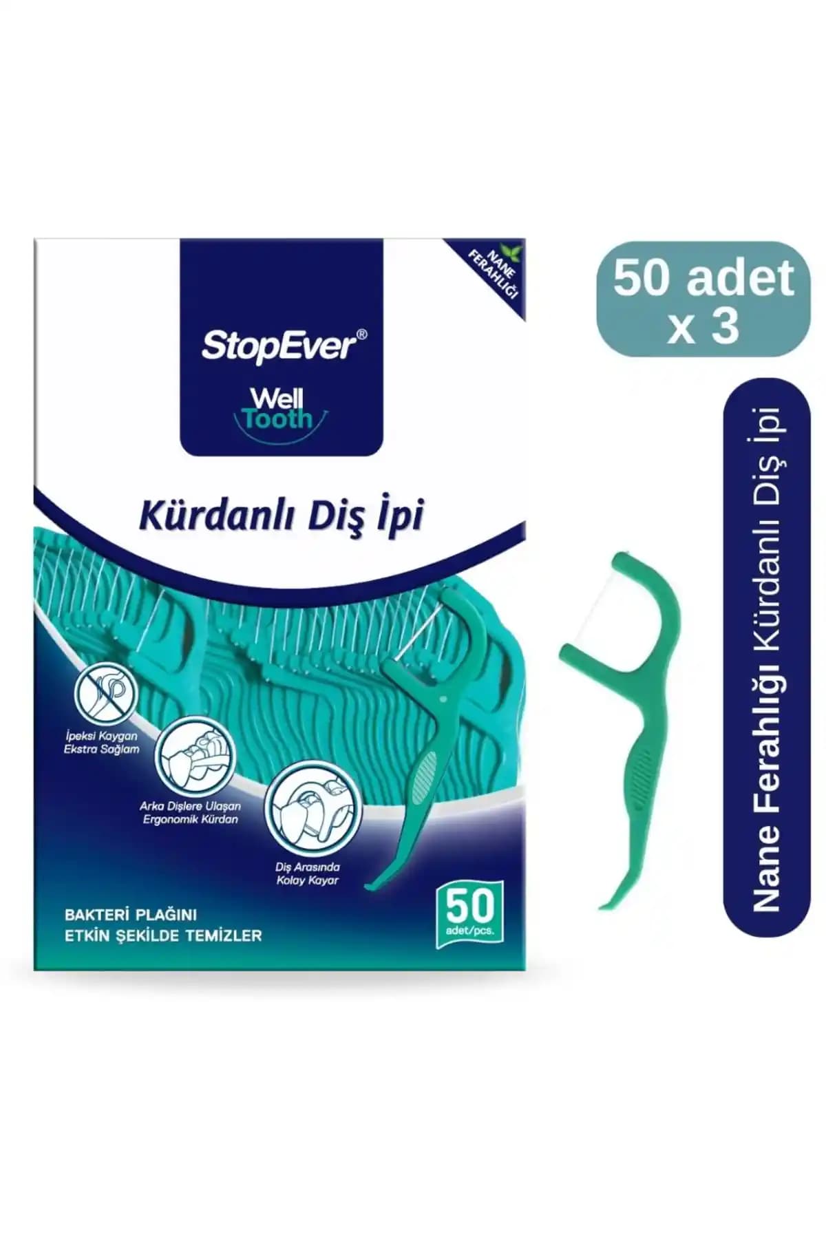 StopEver Well Tooth Kürdanlı Diş İpi Nane Ferahlığıyla Günlük Ağız Bakımı İçin Uygun