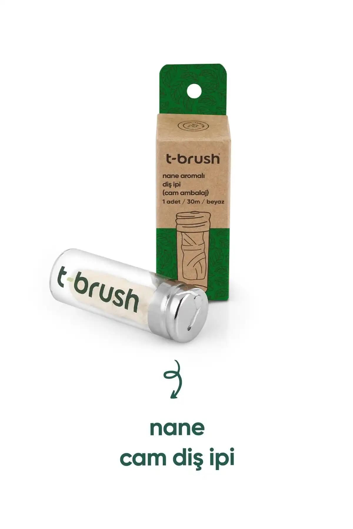 TBRUSH Naneli Cam Şişe Doğal Diş İpi: Sürdürülebilir ve Etkili Ağız Temizliği Çözümü