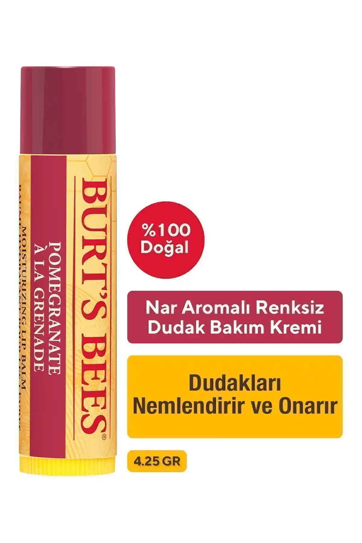 Burt's Bees Nar Aromalı Dudak Bakım Kremi: Doğal İçeriklerle Güvenilir Dudak Bakımı