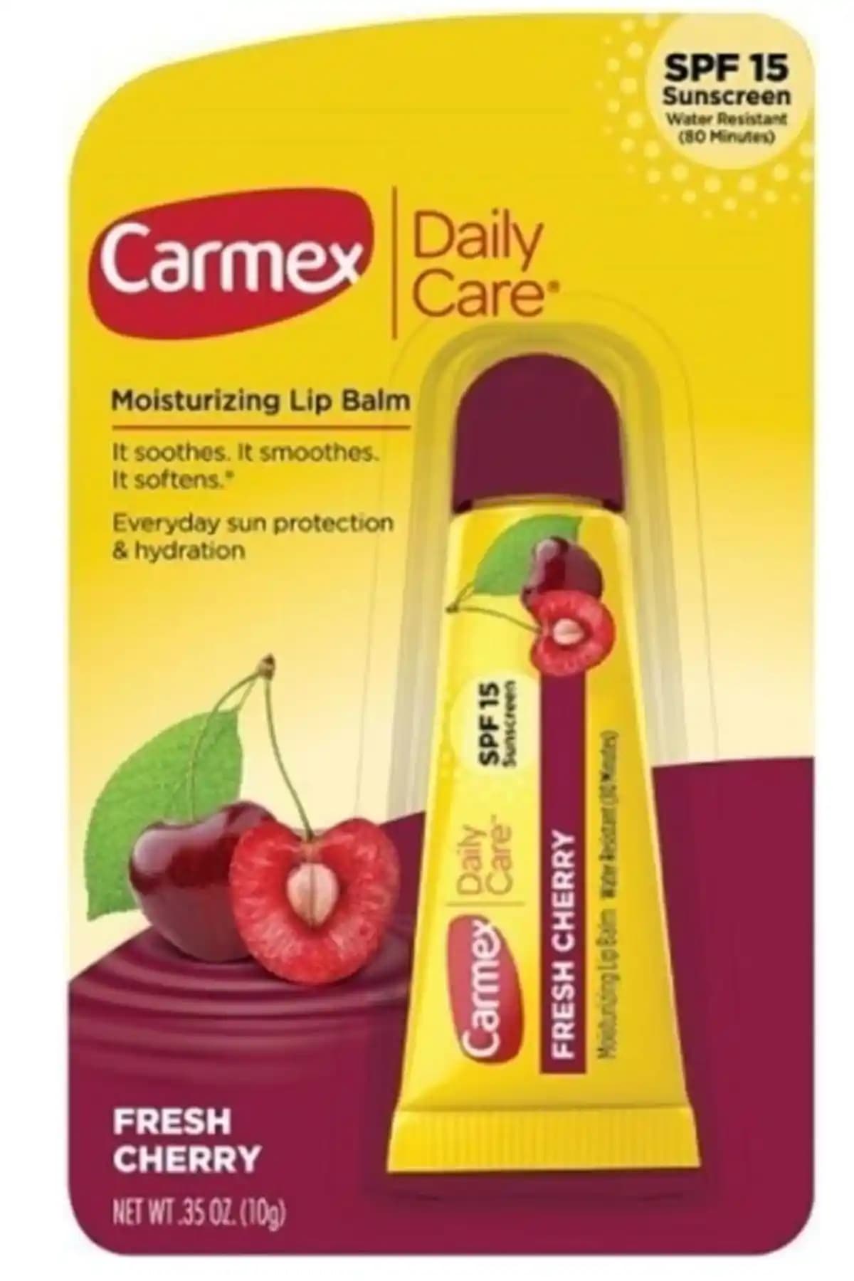 Carmex SPF15 Vişneli Dudak Bakım Kremi: Nem ve Güneş Koruma Özelliğiyle Günlük Kullanım
