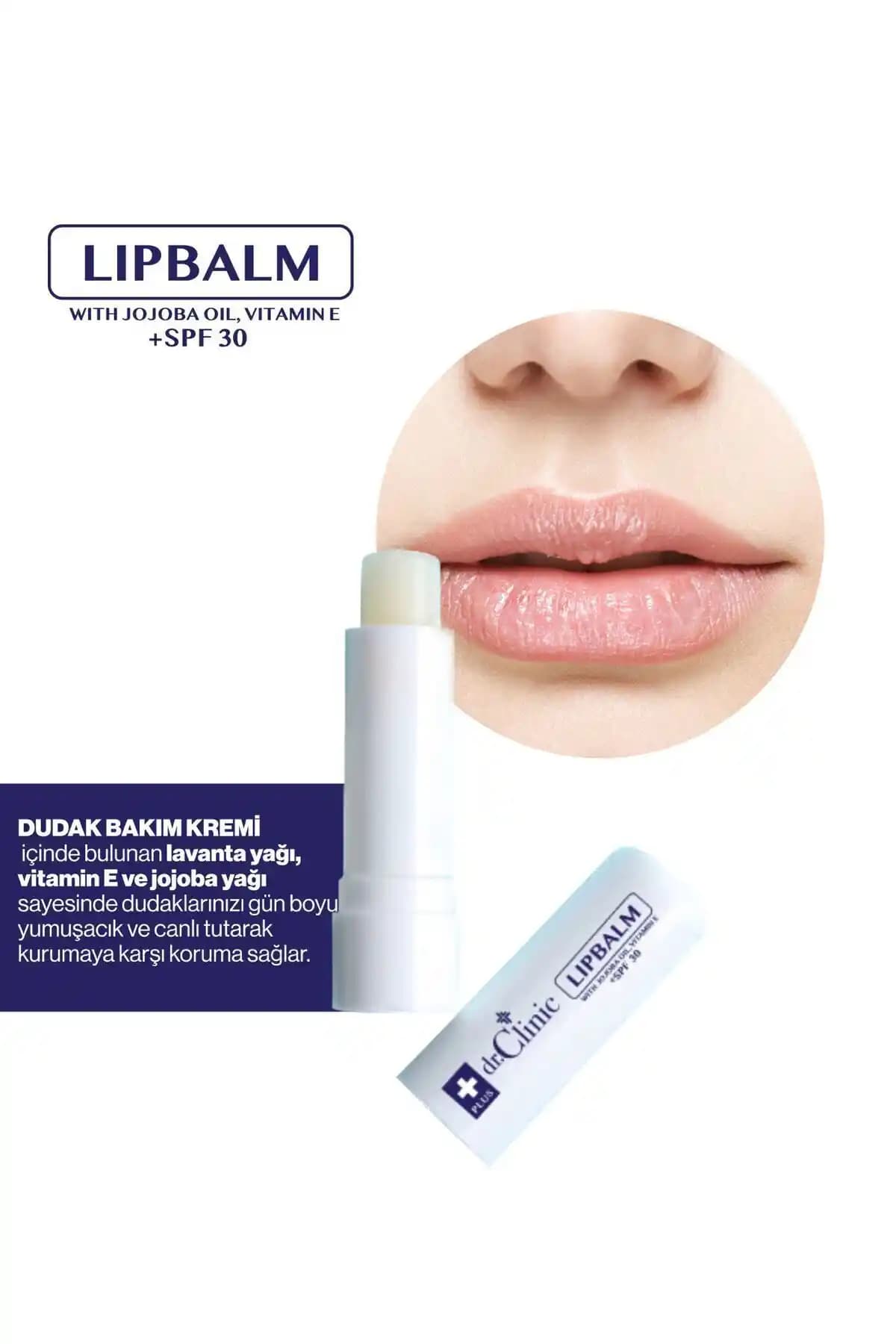Dr. Clinic Lip Balm SPF 30 Dudak Bakım Kremi: Nemlendirici ve Güneş Koruyucu Özelliklerle Günlük Kullanım
