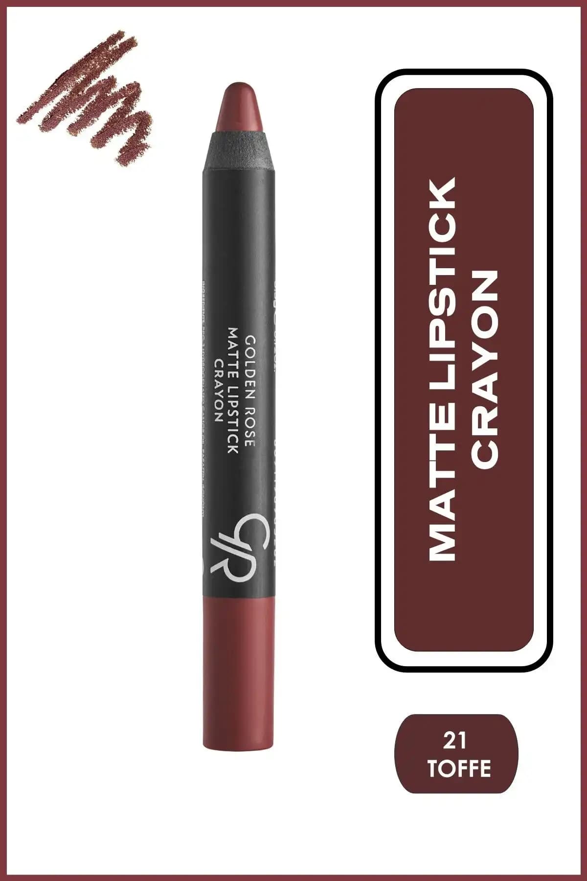 Golden Rose Matte Lipstick Crayon No 21 Toffee Dudak Bakım ve Günlük Makyaj İçin Uygun