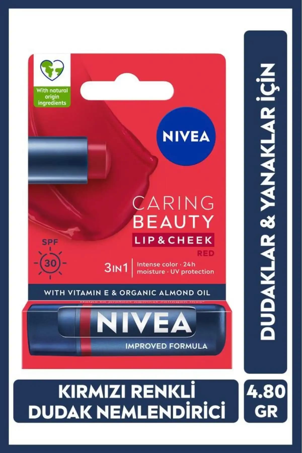 NIVEA Renkli Dudak Bakım Kremi SPF 30 ile doğal güzellik ve koruma sunar