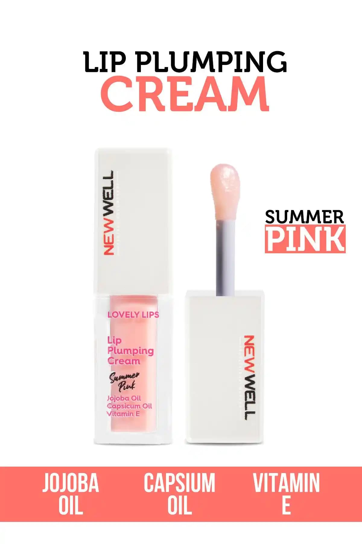 Well Lip Plumping Cream Summer Pink Dudakları Dolgunlaştıran ve Parlaklaştıran Mükemmel Çözüm