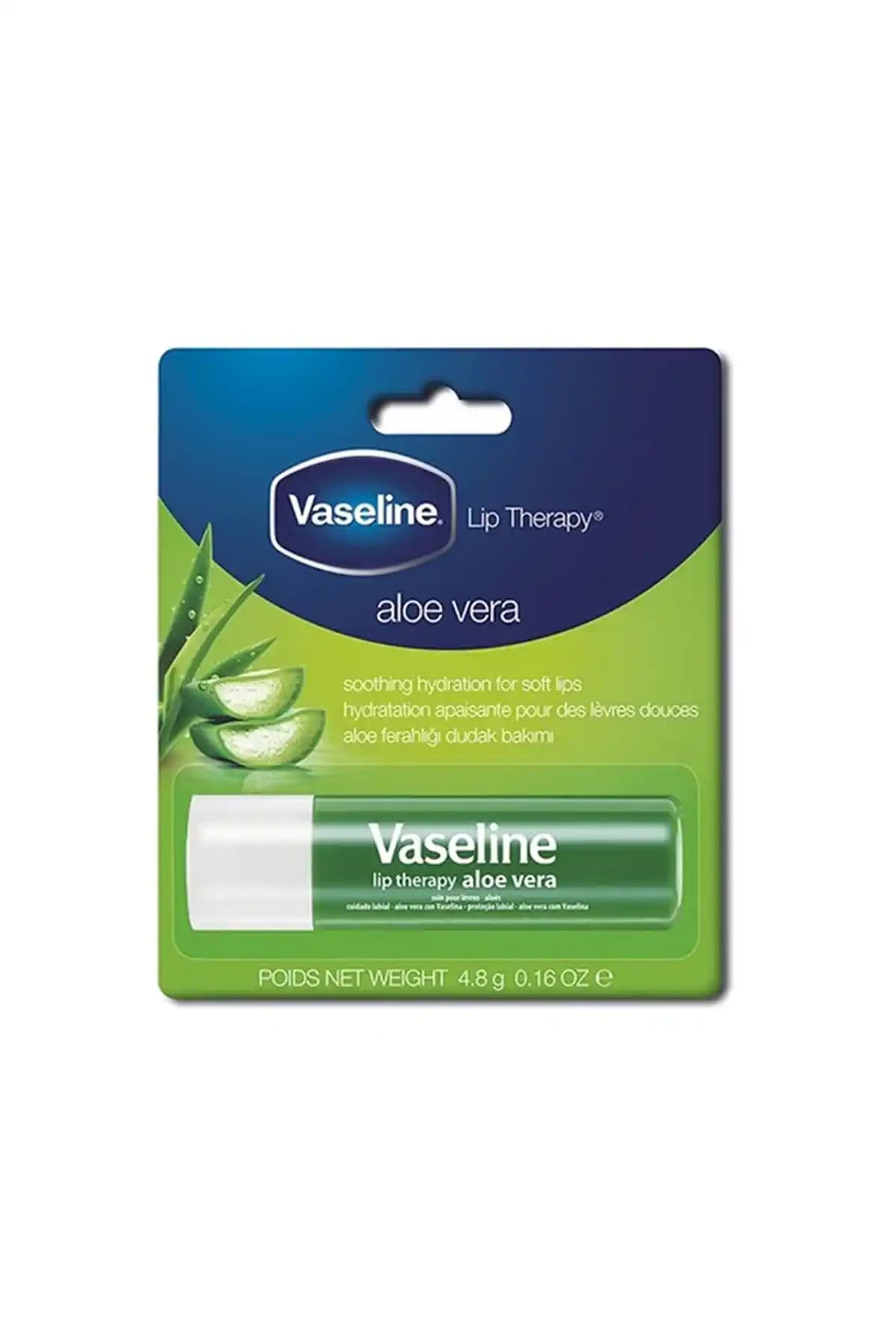 Vaseline Aloe Vera Dudak Balmı 4.8 G ile doğal ve etkili dudak bakımını deneyimleyin