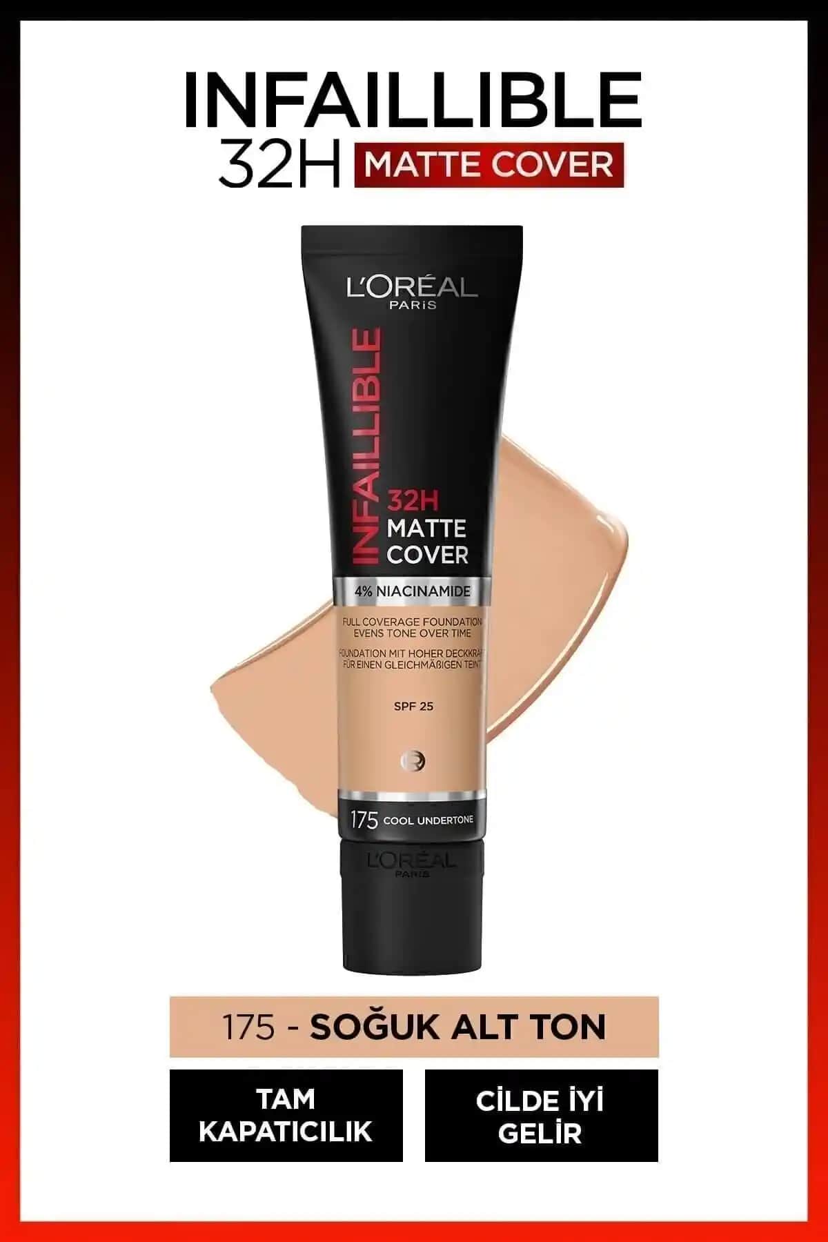 L'Oreal Paris Infaillible 24h Matte Cover Fondöten: Uzun Süreli Mat ve Kapatıcı Makyaj Çözümü