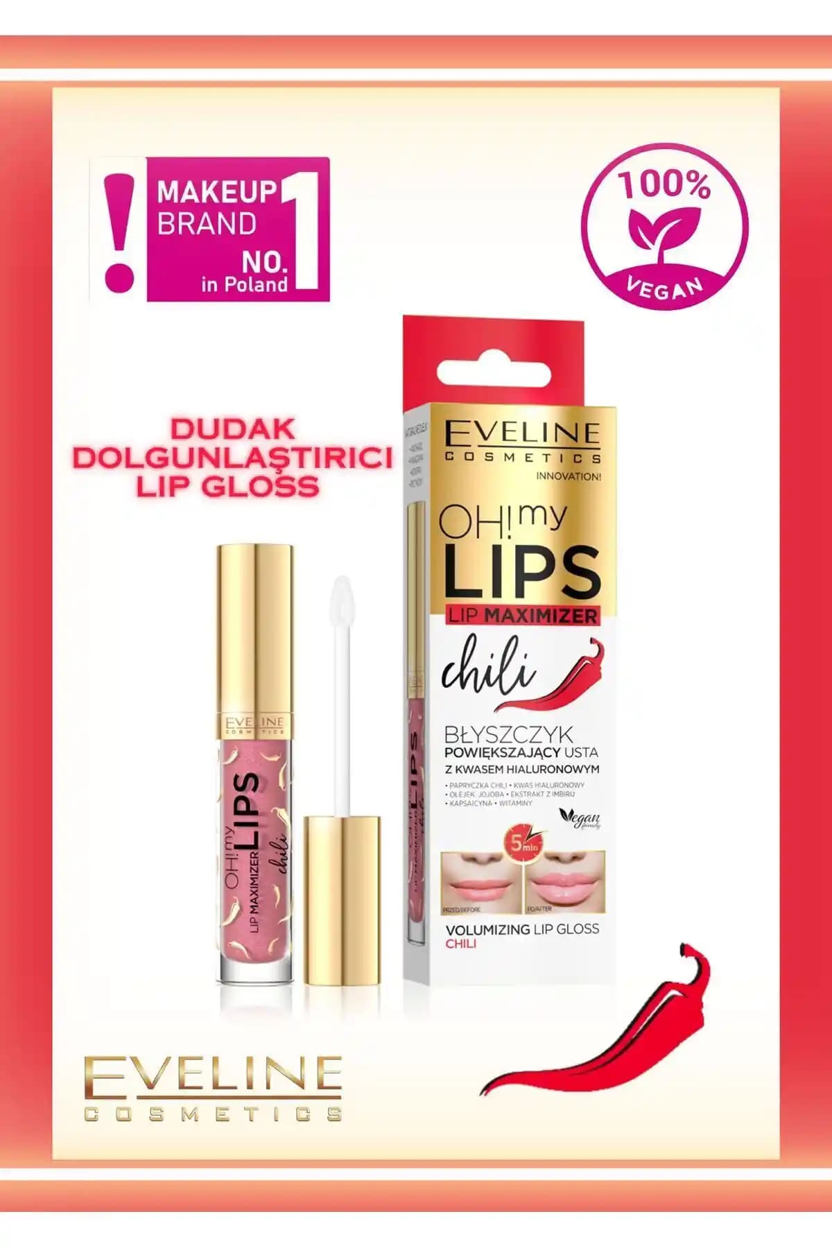 Eveline Oh! My Lips Dudak Büyütücü Parlatıcı: Dolgun ve Işıltılı Dudaklar İçin Etkili Çözüm