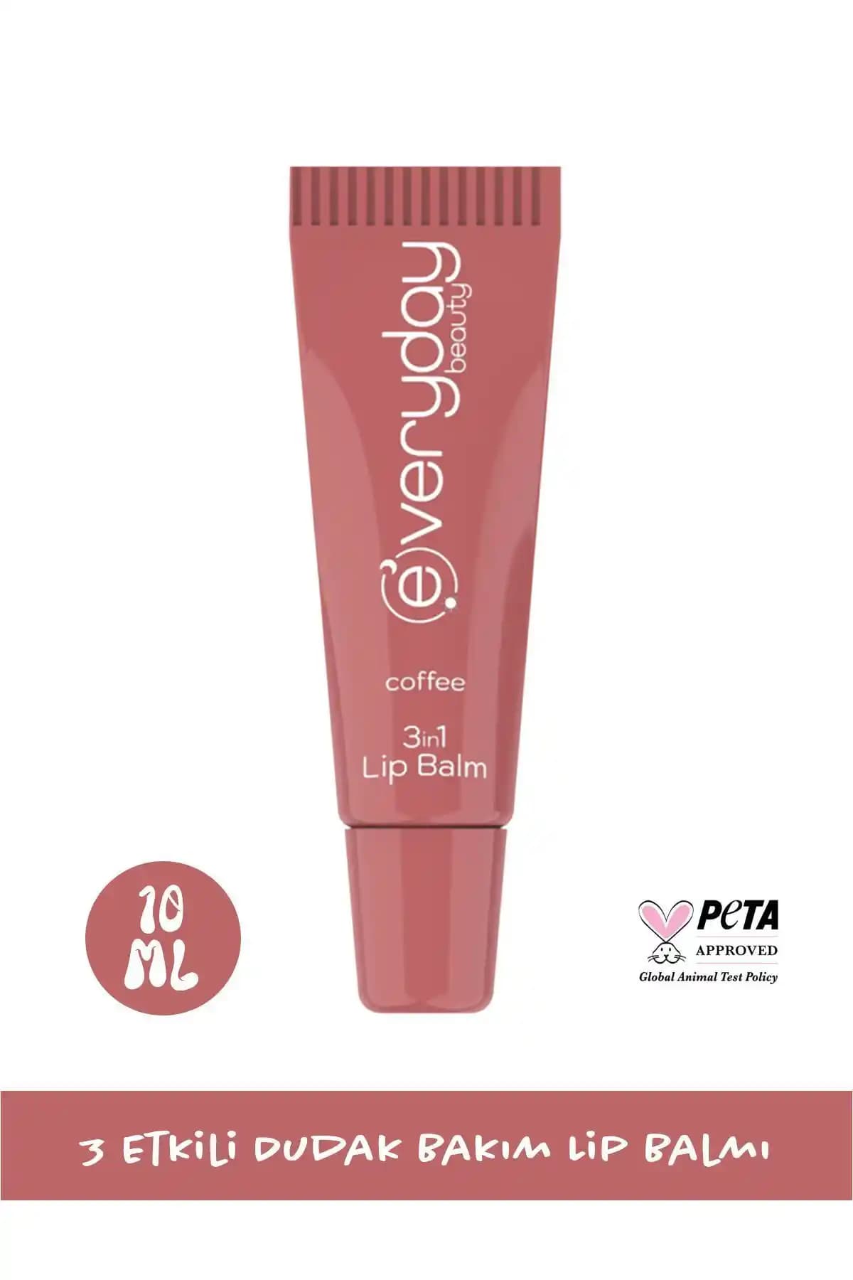 Everyday Beauty Coffee 3 In 1 Dudak Bakım Balmı Doğal İçerik ve Çok Fonksiyonlu Kullanım