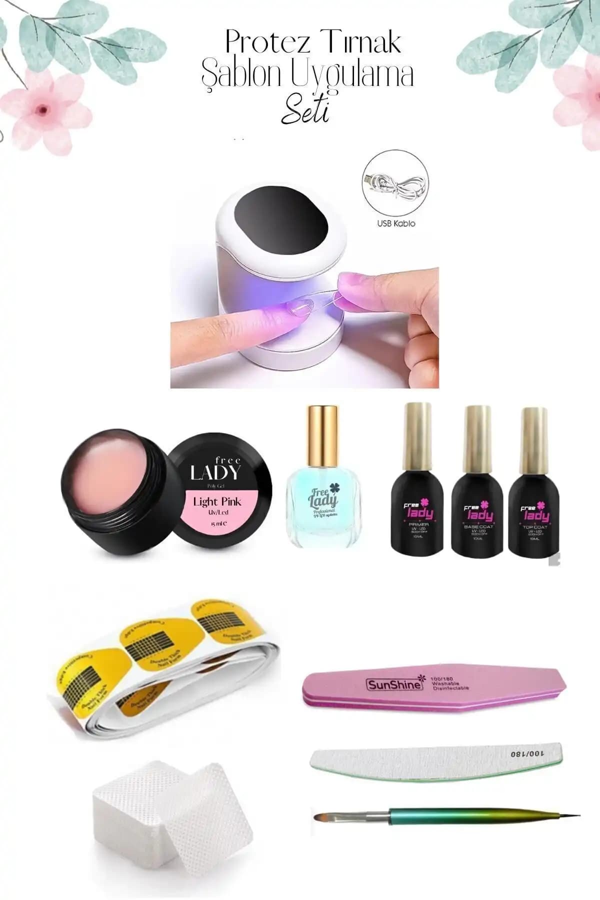 FREELADY ve Nail Master Protez Tırnak Jel Setleri Karşılaştırması 1