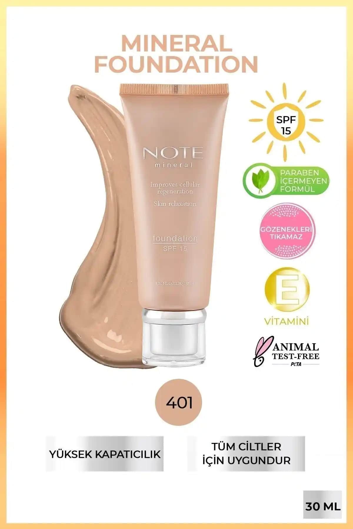 Note Cosmetics Mineral Foundation SPF 15 ile doğal ve güçlü makyaj deneyimi