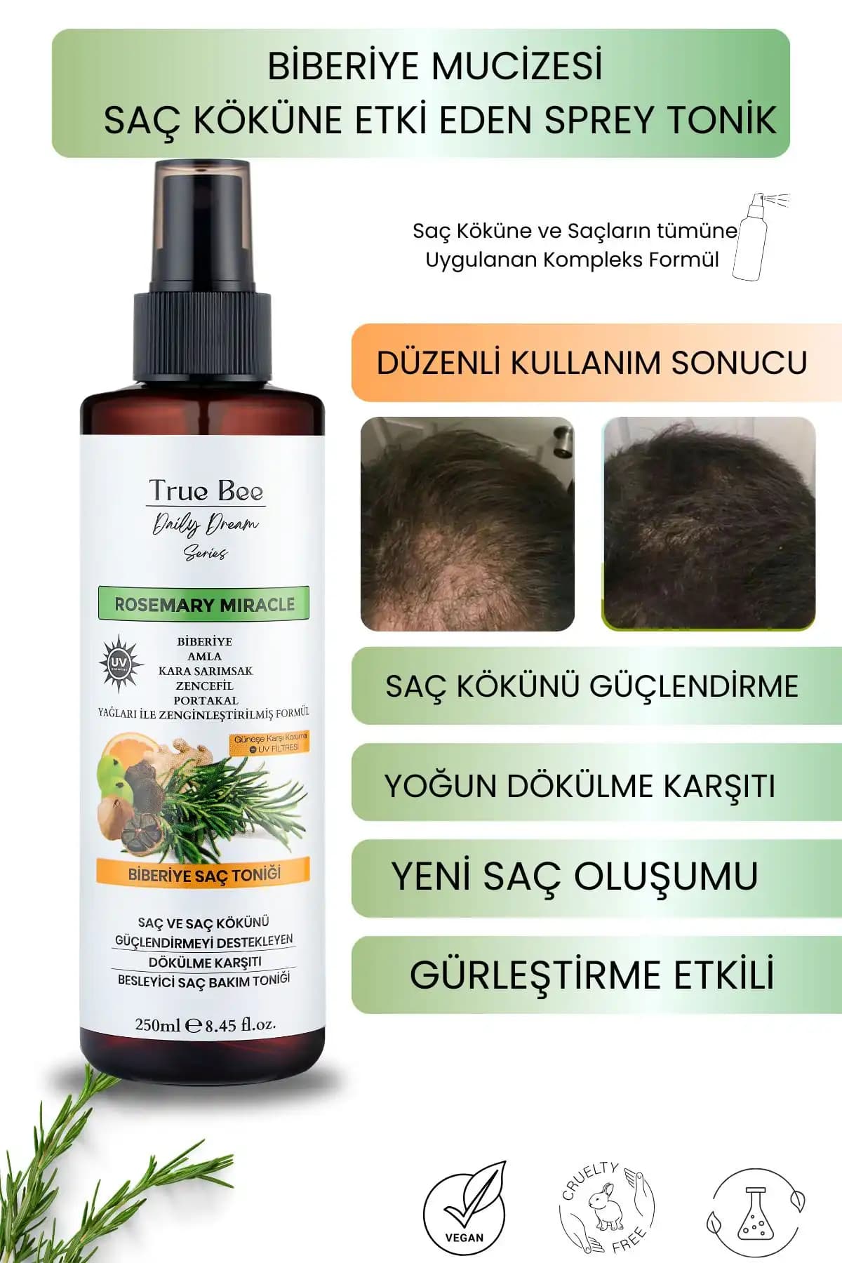Saç Dökülmesine Karşı The Ceel ve True Bee Biberiye Tonikleri Karşılaştırması 2