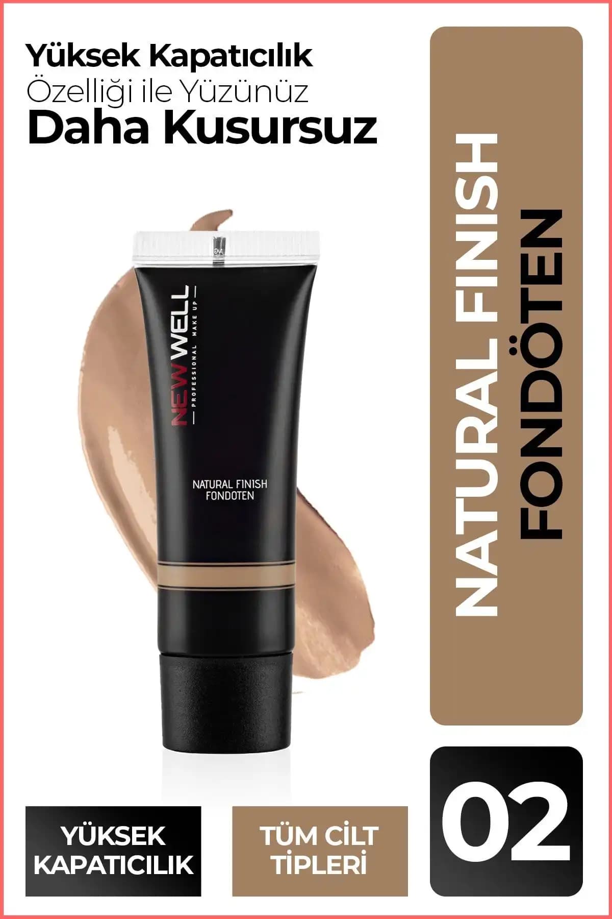 Well Naturel Finish Fondöten No 02: Günlük Kullanım İçin Doğal ve Dayanıklı Makyaj Ürünü