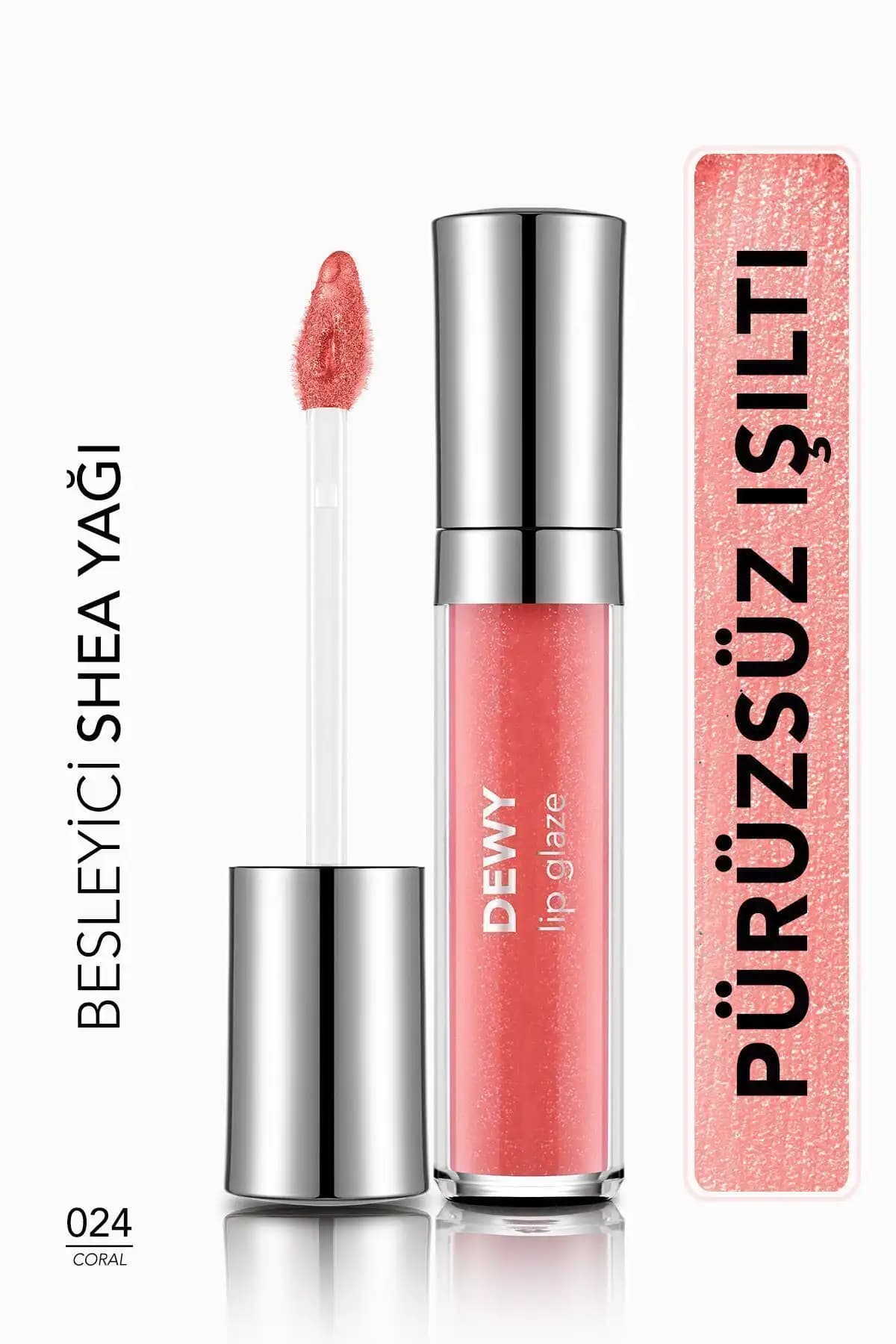 Flormar Besleyici Dudak Parlatıcısı Dewy Lip Glaze 024 Coral doğal parlaklık ve bakım sağlar