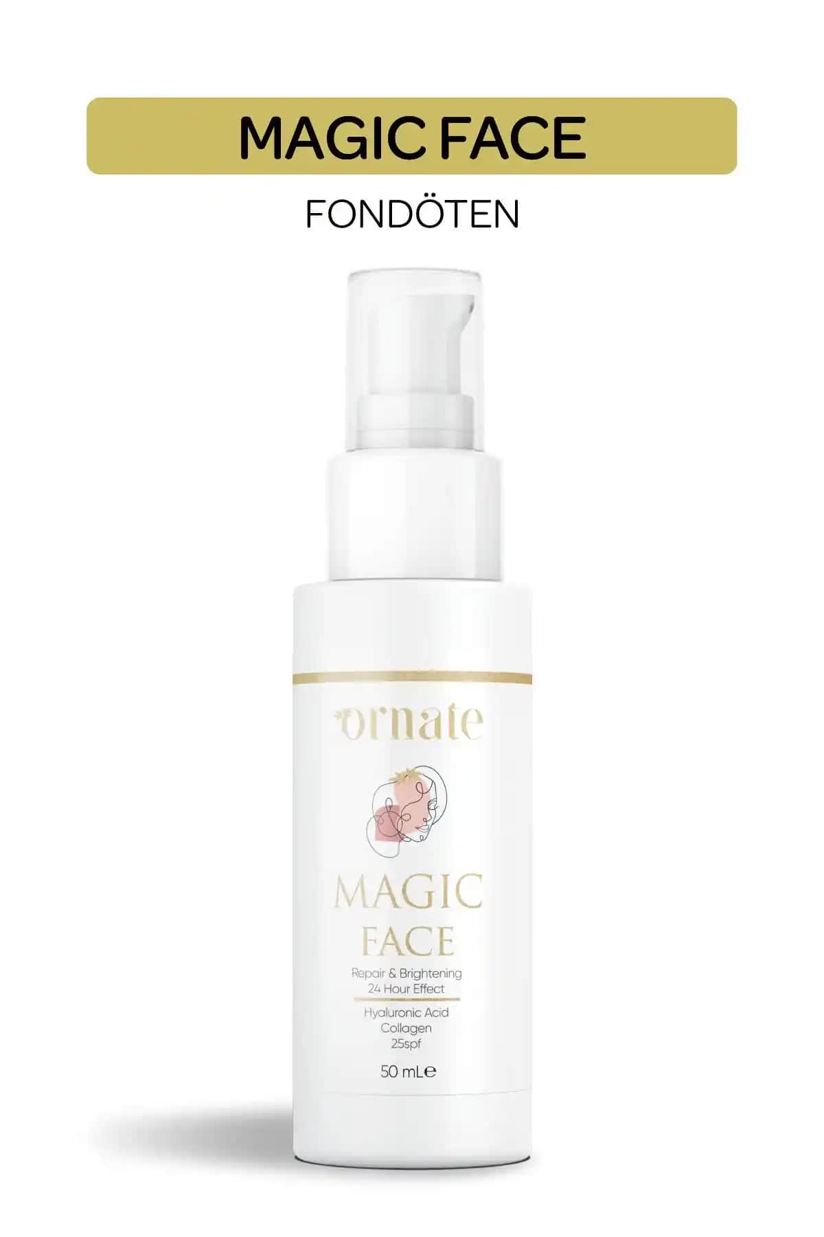 Ornate Magic Face Kırışıklık ve Leke Karşıtı Fondöten 50 ml doğal görünüm sağlamak için