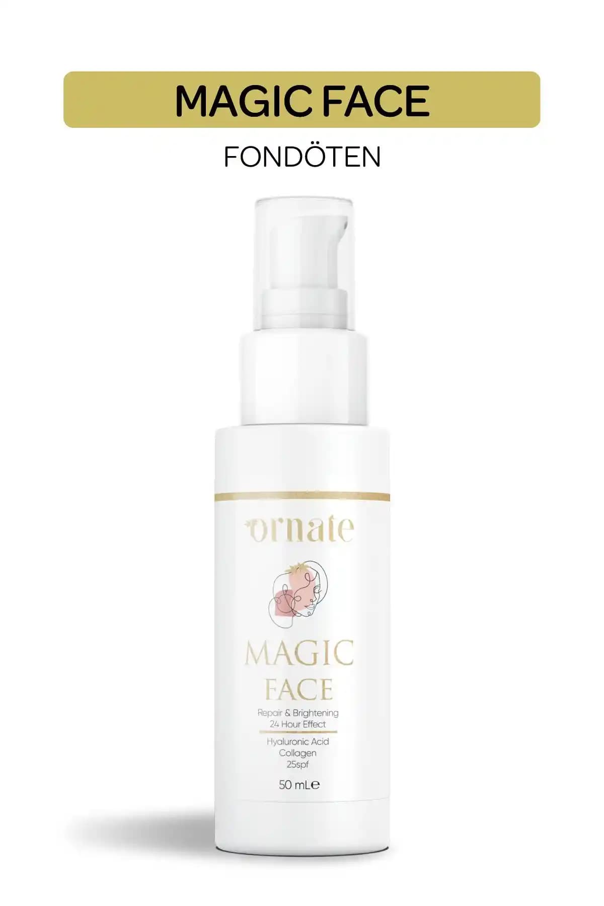 Ornate Magic Face Kırışıklık ve Leke Karşıtı Fondöten 50 ml doğal görünüm sağlamak için