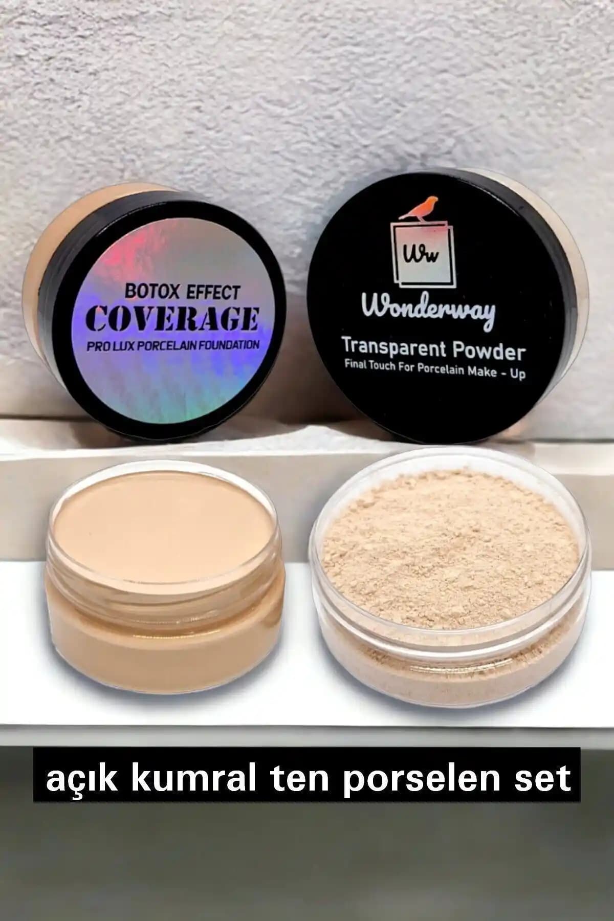 Wonderway Yoğun Kapatıcı Fondöten ve Transparan Pudra Seti ile Doğal ve Pürüzsüz Cilt Sağlama