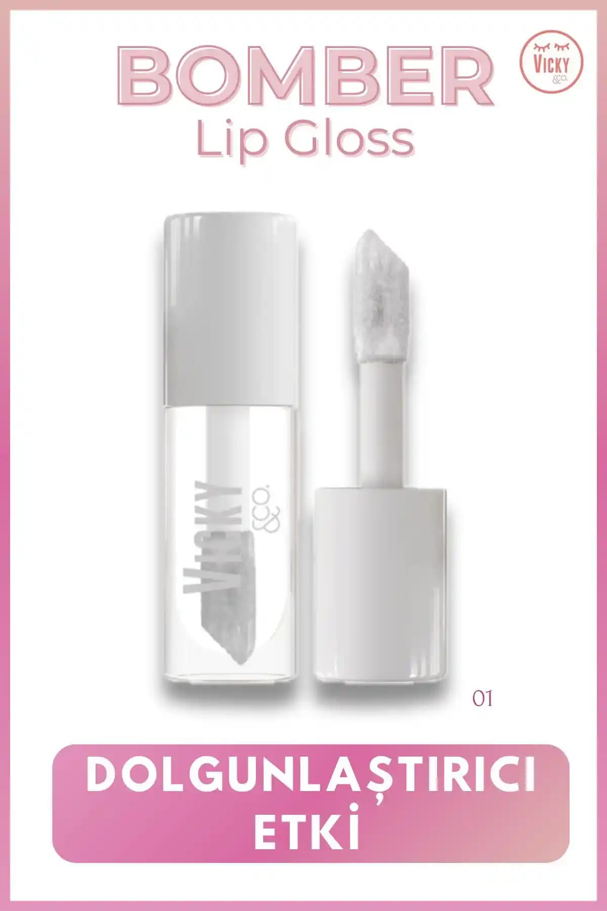 Vicky Bomber Dolgunlaştırıcı Lip Gloss Günlük Kullanım İçin Doğal ve Parlak Dudaklar Sağlar