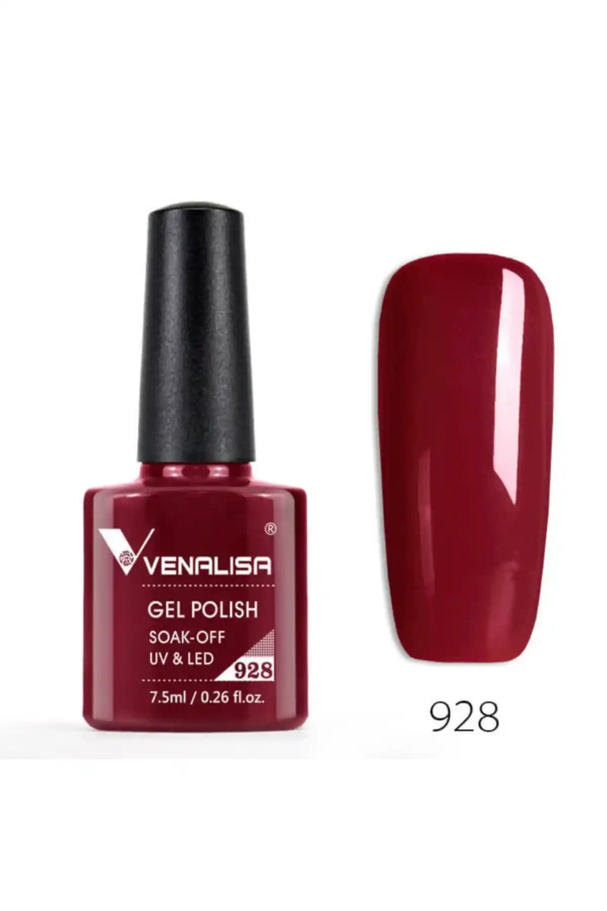 Venalisa 7,5 ml UV LED Kalıcı Oje No.928: Uzun Süreli Parlak ve Canlı Kırmızı Renk