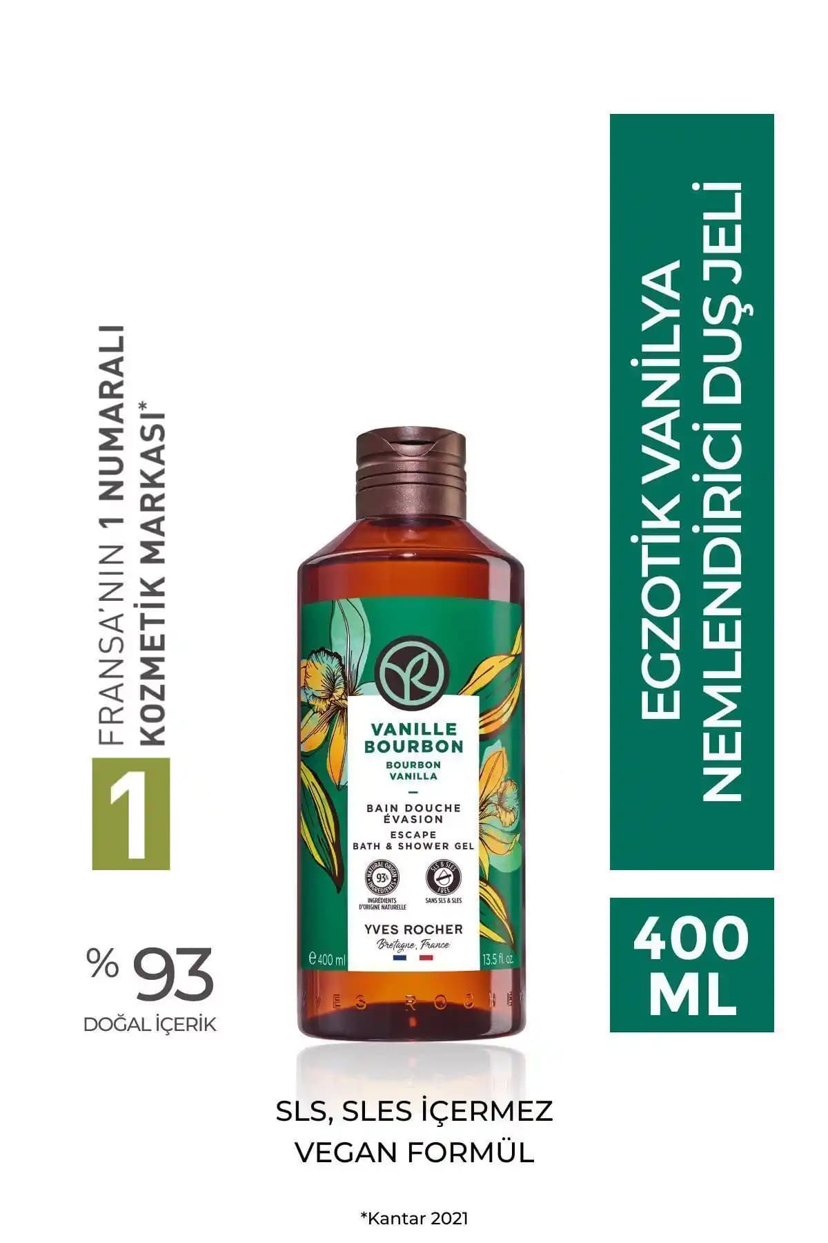 Yves Rocher Nemlendirici Duş Jeli Vanilya Aroması Doğal İçeriklerle Güvenilir Bakım