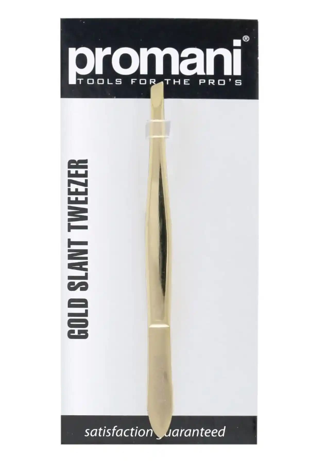 Promani Altın Eğik Uçlu Cımbız: Şık Tasarım ve Yüksek Performanslı Kaş ve Tüy Alma Aracı