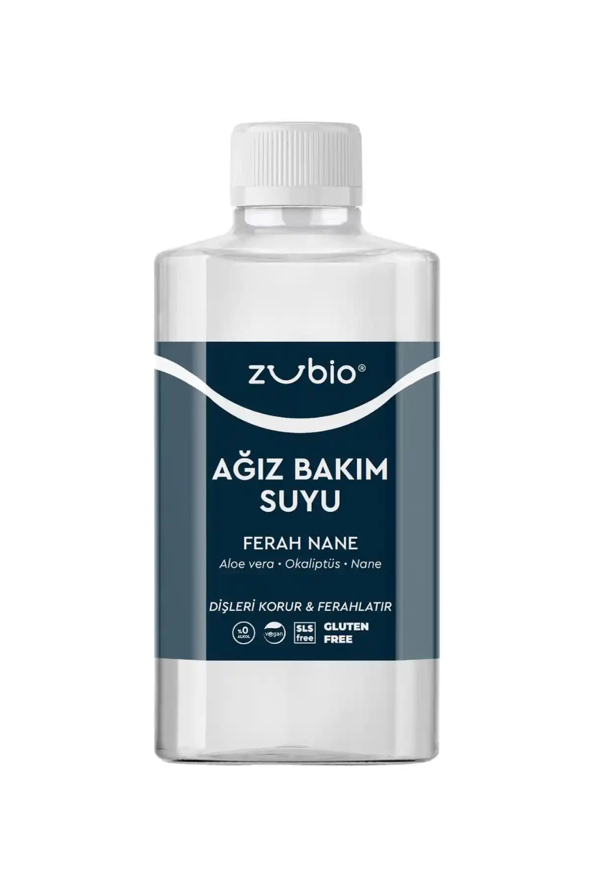 Zubio Ferah Nane Ağız Bakım Suyu 250 ml doğal içeriklerle etkili temizlik ve ferahlık sağlar