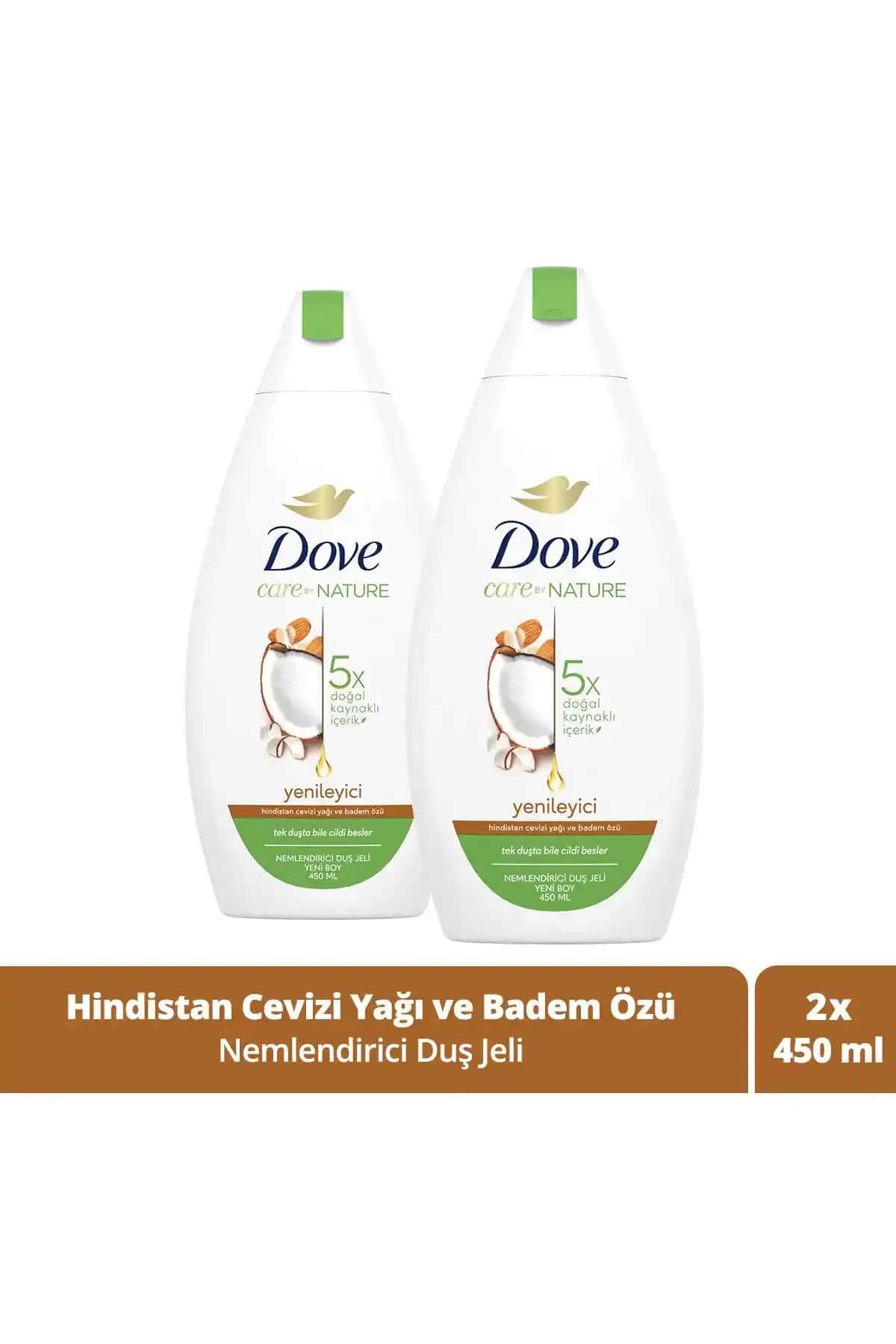 Dove Nemlendirici Duş Jeli Hindistan Cevizi ve Badem Özlü Doğal Temizlik Ürünü