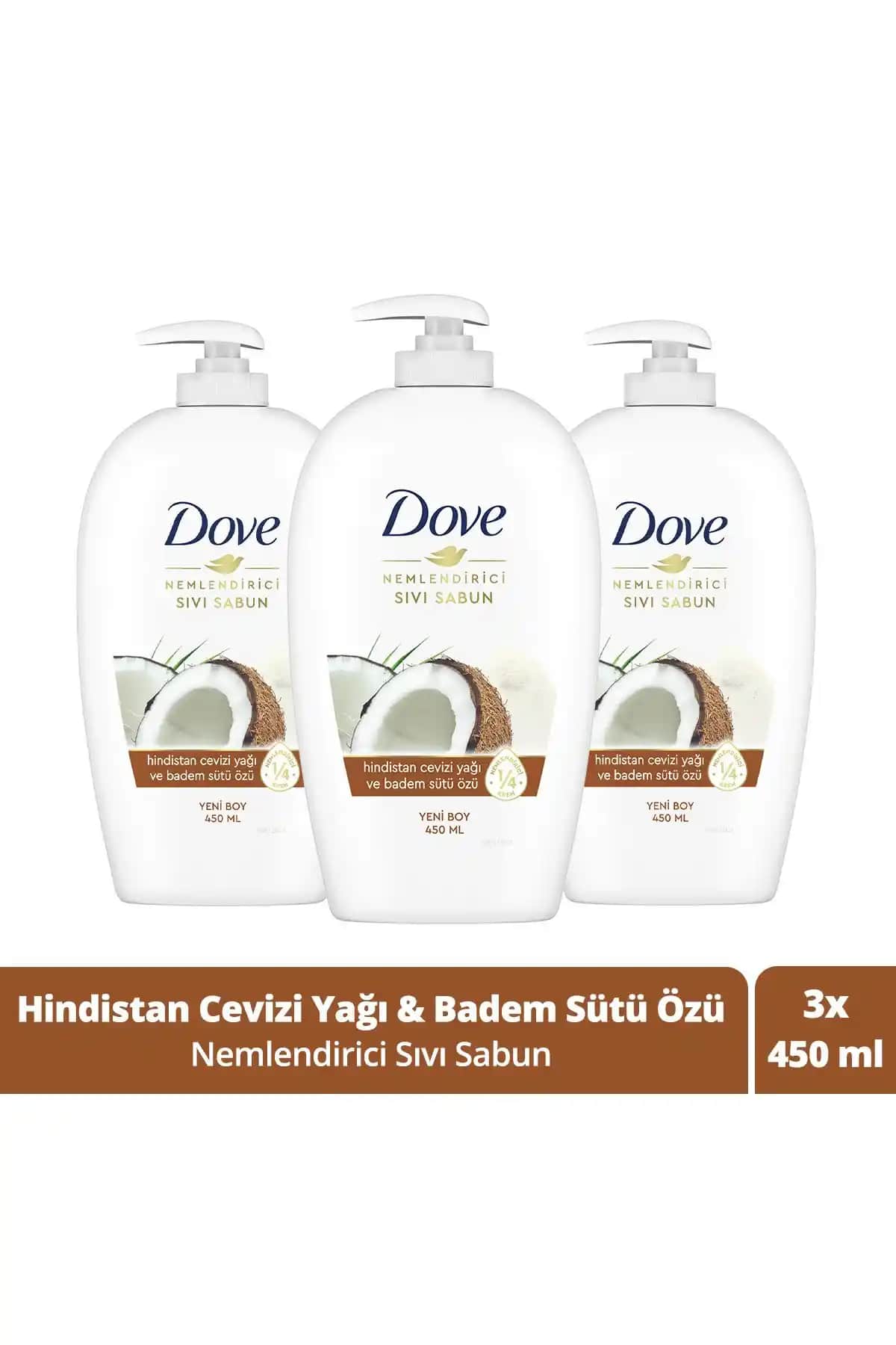 Dove Nemlendirici Sıvı Sabun Hindistan Cevizi Yağı ve Badem Sütü Özlü