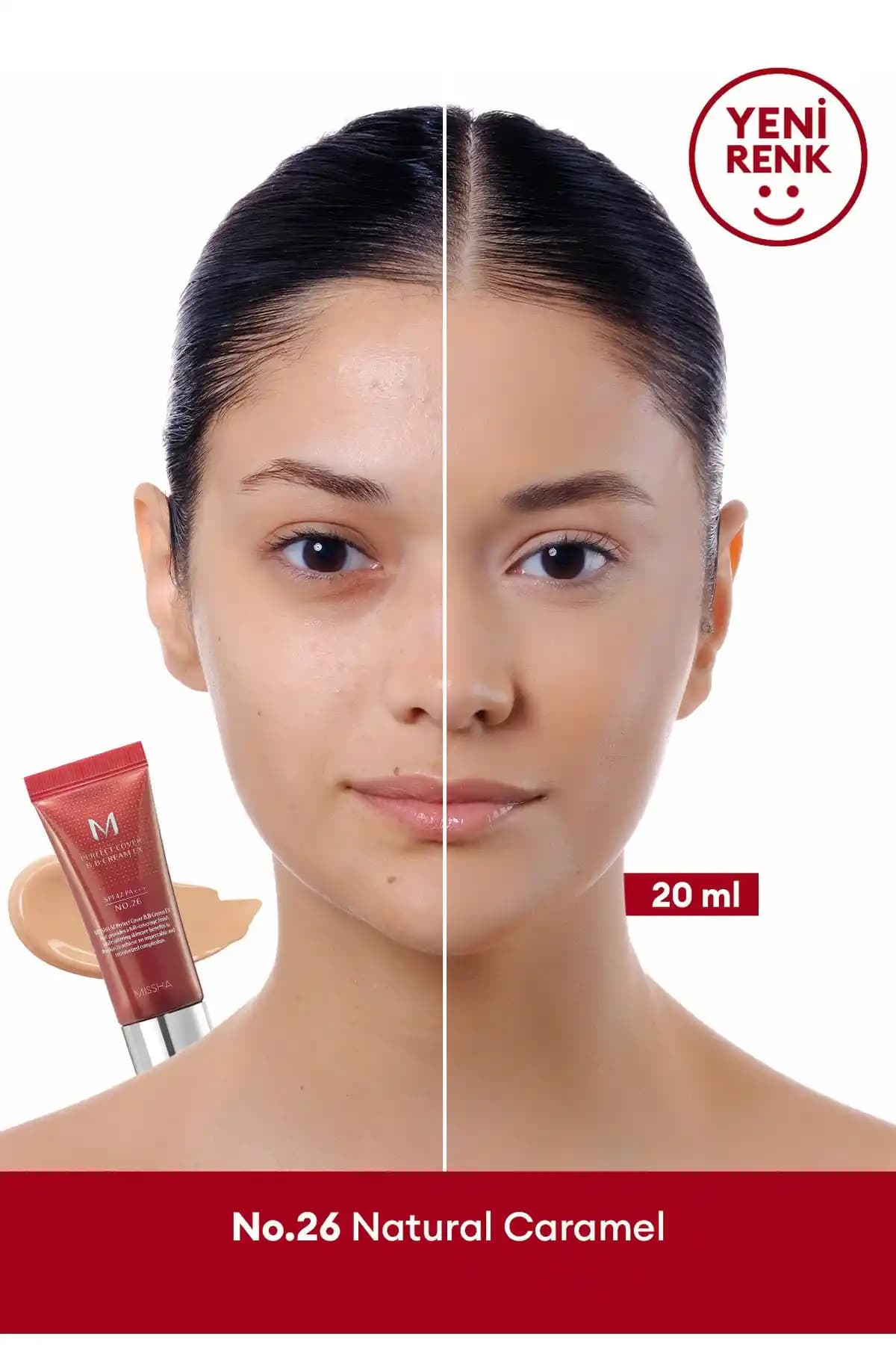 Missha M Perfect Cover BB Cream Ex SPF42 PA+++ No.26: Yüksek Kapatıcılık ve Doğal Görünüm Sağlayan Çok Fonksiyonlu BB Kremi
