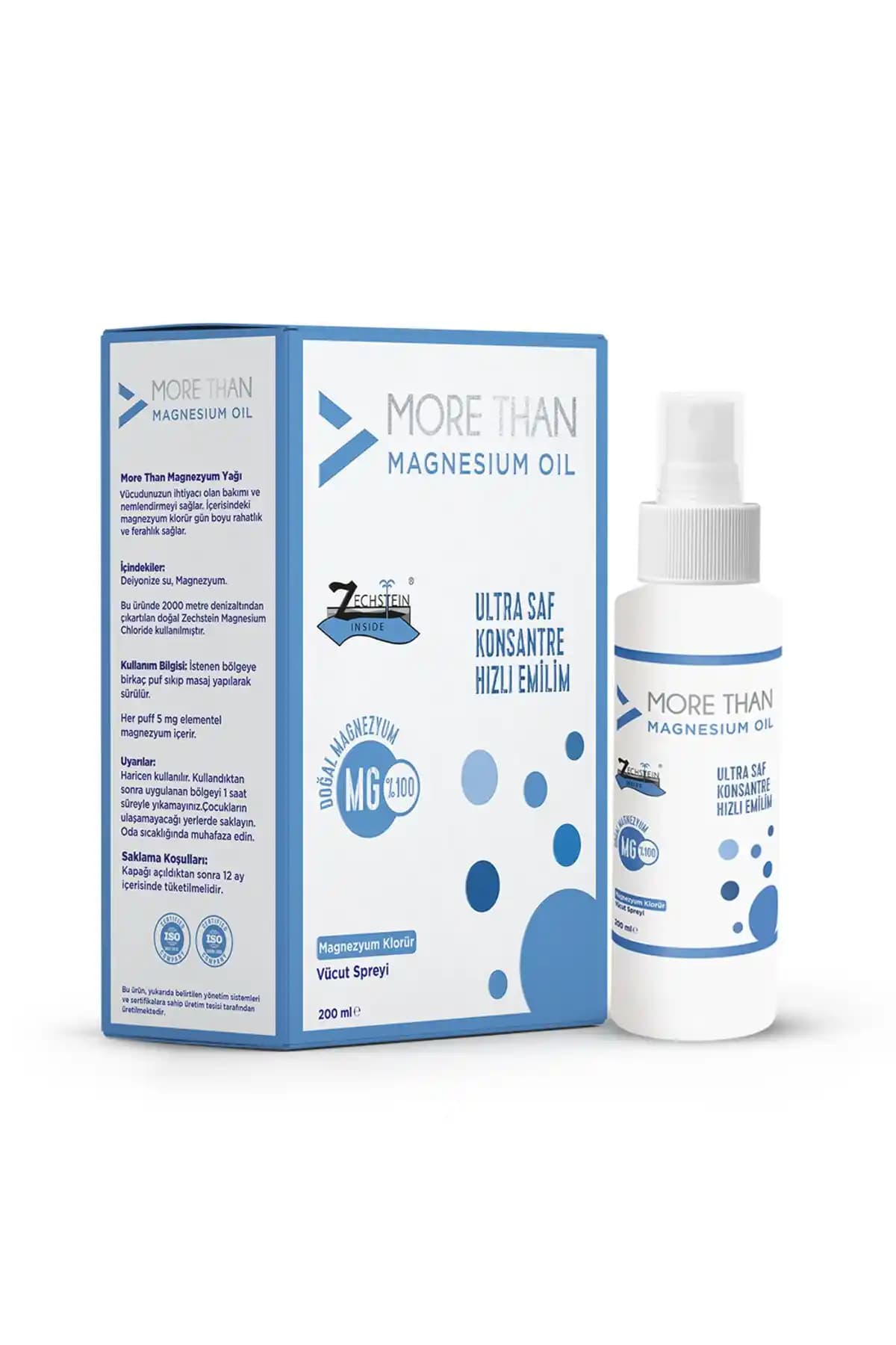 MORE THAN Magnezyum Yağı 200 ml doğal içeriklerle kas ve kemik sağlığını destekler