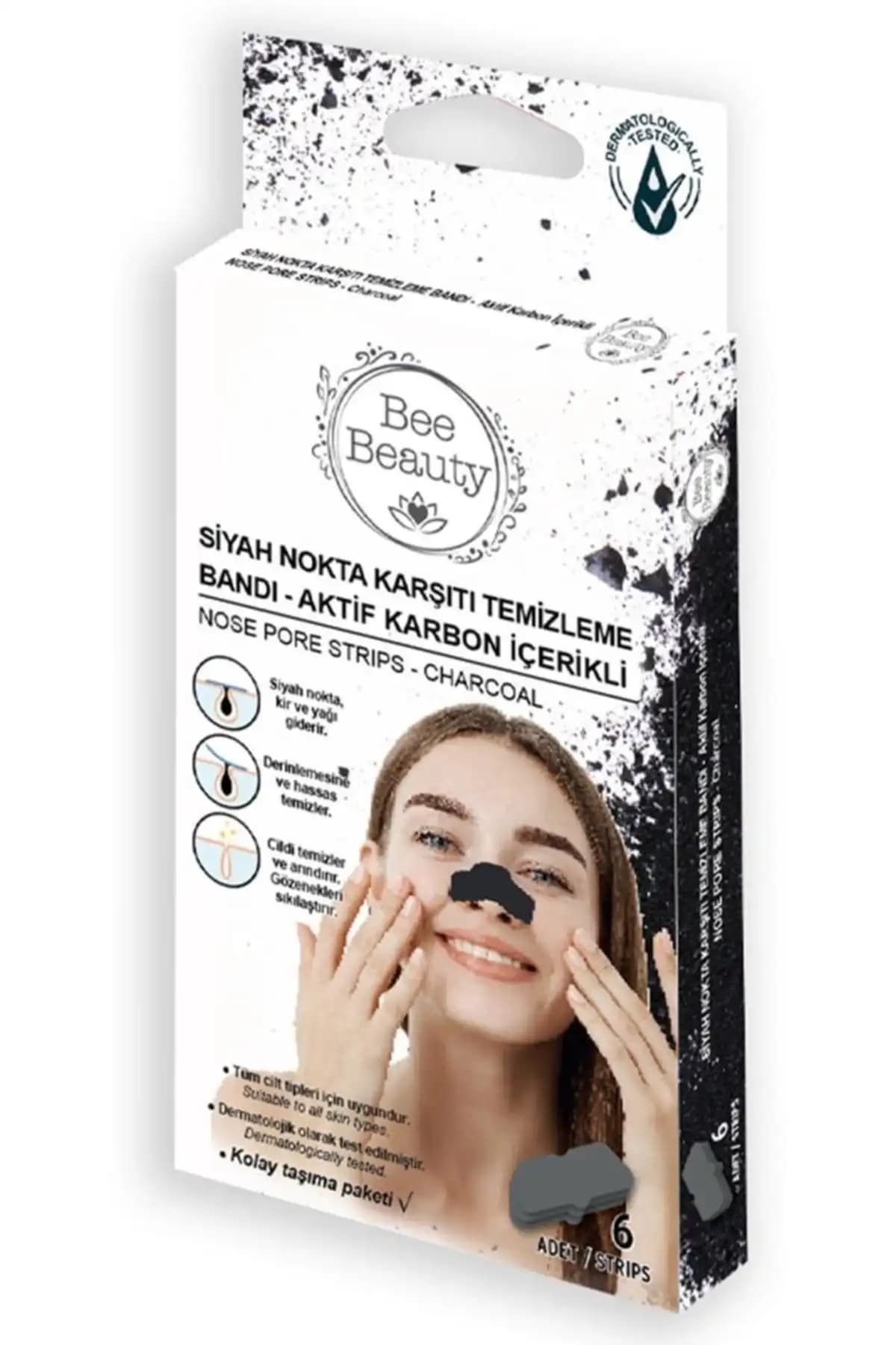 Bee Beauty Aktif Karbon Siyah Nokta Bandı ile Gözenekleri Temizleyip Sıkılaştırma
