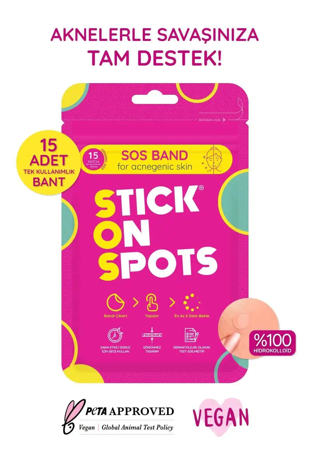 Stick On Spots SOS Band ile Akne ve Sivilcelere Hızlı ve Güvenilir Çözüm