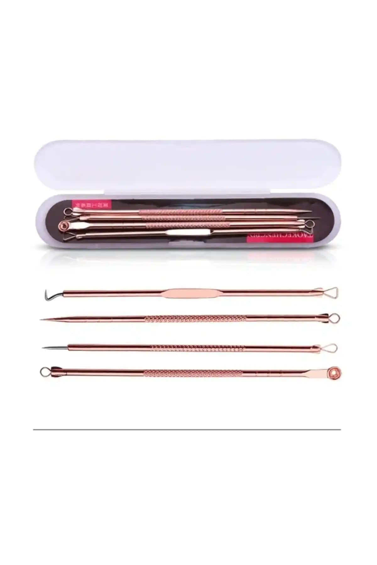 Paslanmaz Çelik Sivilce ve Siyah Nokta Temizleme Aleti Seti - Estetik ve Dayanıklı Tasarım