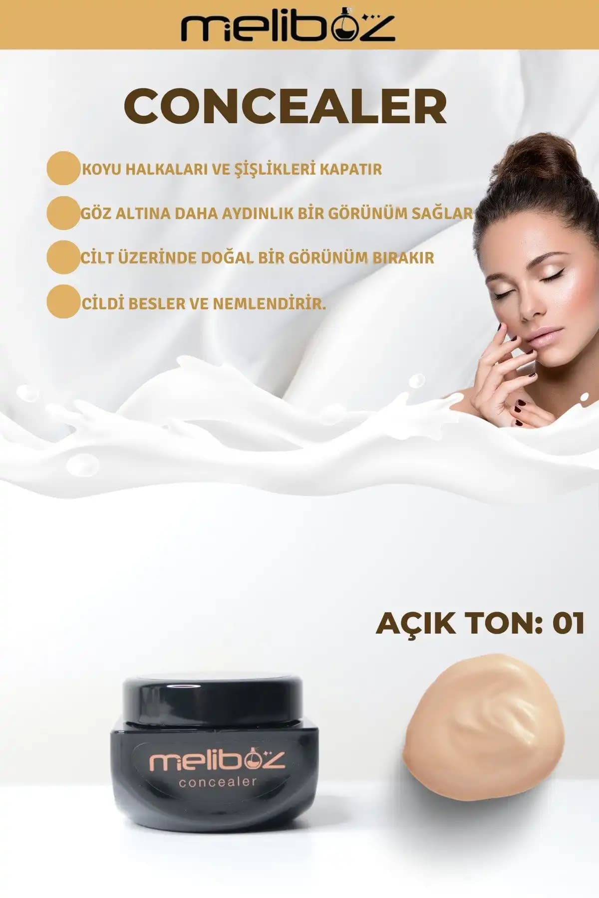 Meliboz Salmon Concealer Kapatıcı Krem: Yüksek Kapatıcılık ve Doğal Görünüm İçin