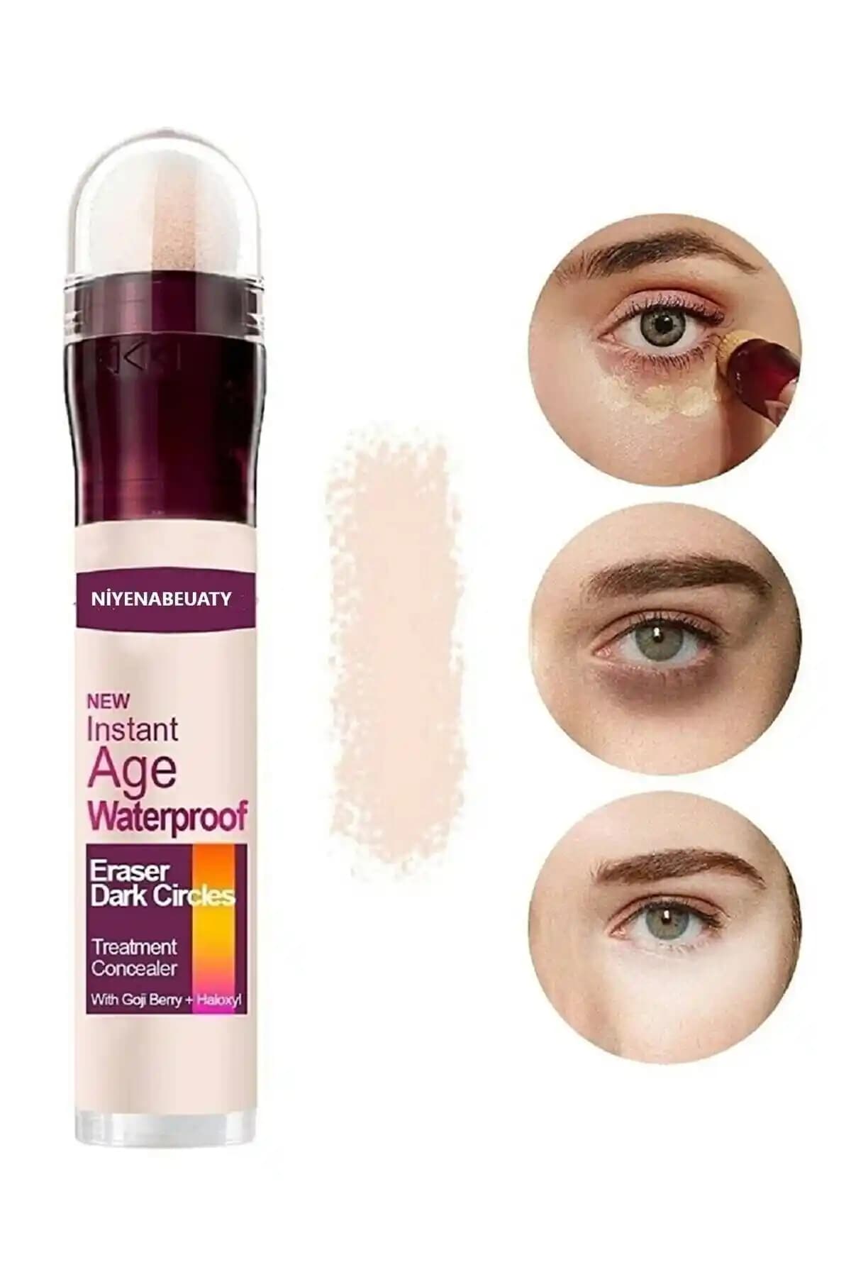 NİYENABEAUTY Süngerli Göz Altı Kapatıcı Fondöten Orta Kapatıcılık 6 Ml