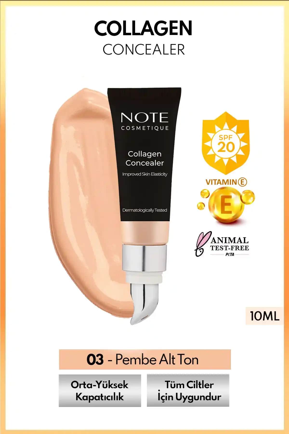 Note Cosmetics Collagen Concealer SPF 20: Günlük Kullanım İçin Yüksek Kapatıcılık ve Cilt Destekli Göz Altı Kapatıcısı