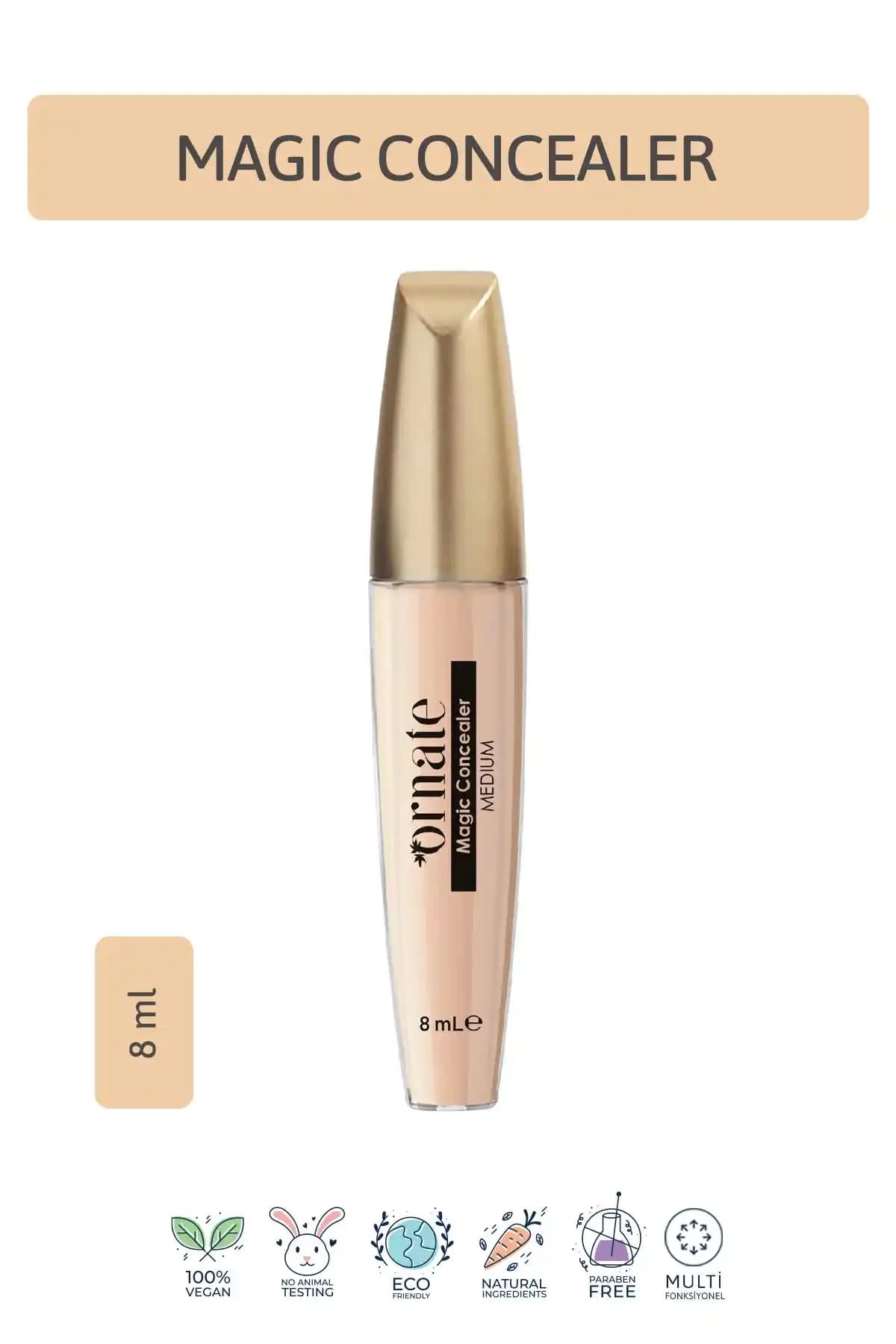 ORNATE Magic Concealer Kapatıcı Krem 02 Medium, Günlük ve Kalıcı Makyaj İçin Uygun