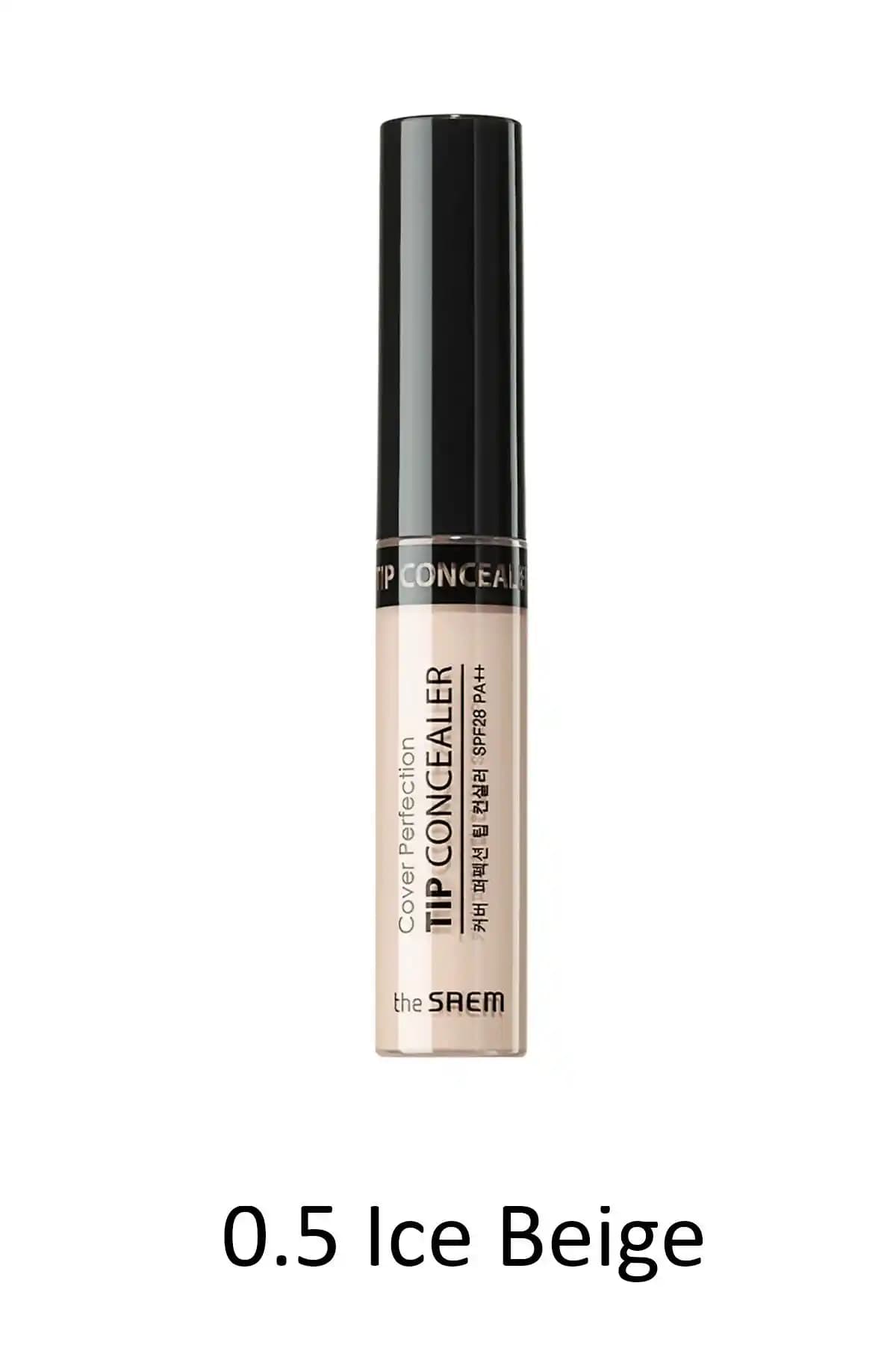 The Saem Uzun Süre Kalıcı Likit Kapatıcı Cover Perfection Tip Concealer 0.5 Ice Beige (VİONİNE)