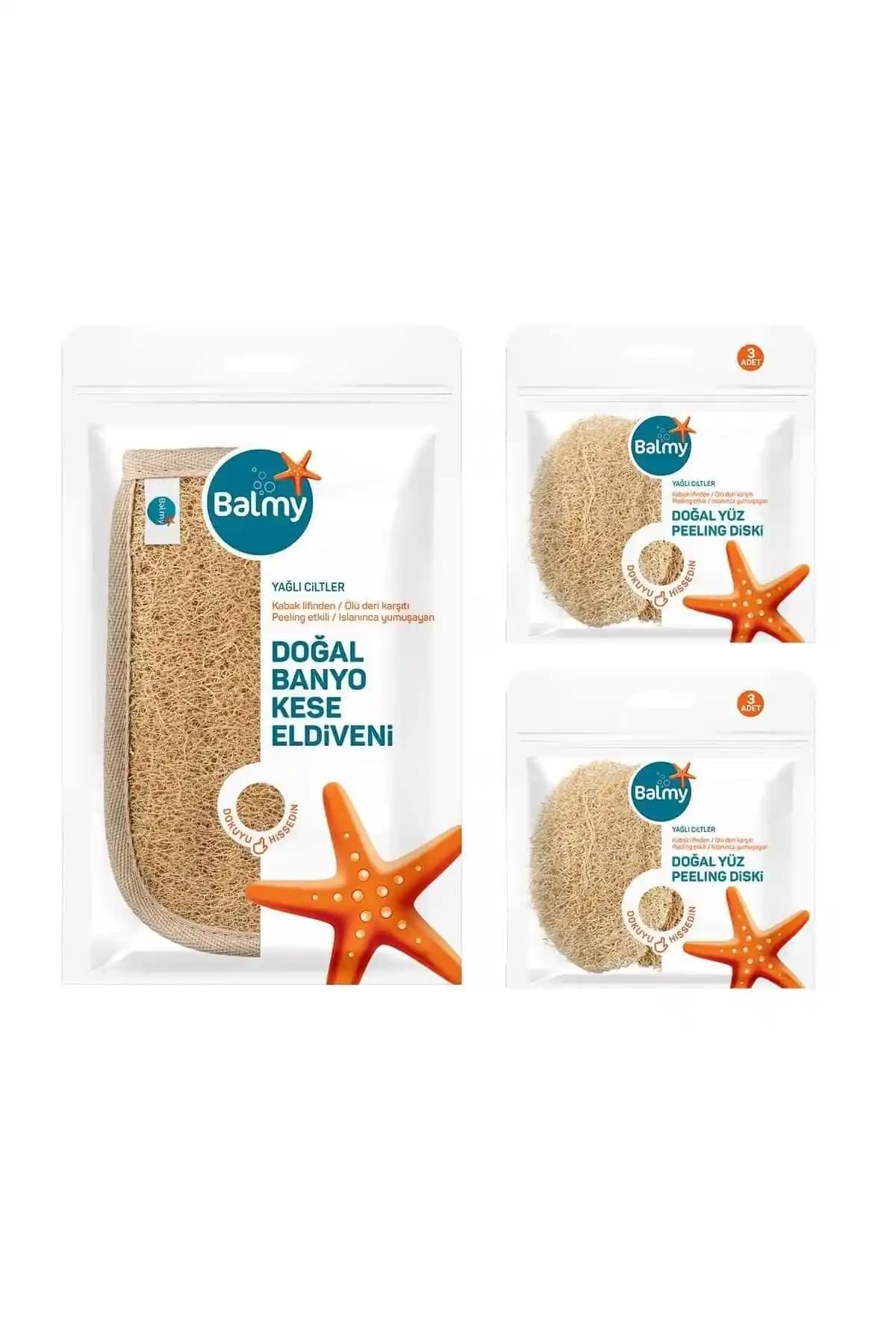 Balmy Doğal Banyo Kese Eldiveni ve Peeling Diskleri ile Sağlıklı Cilt Bakımı