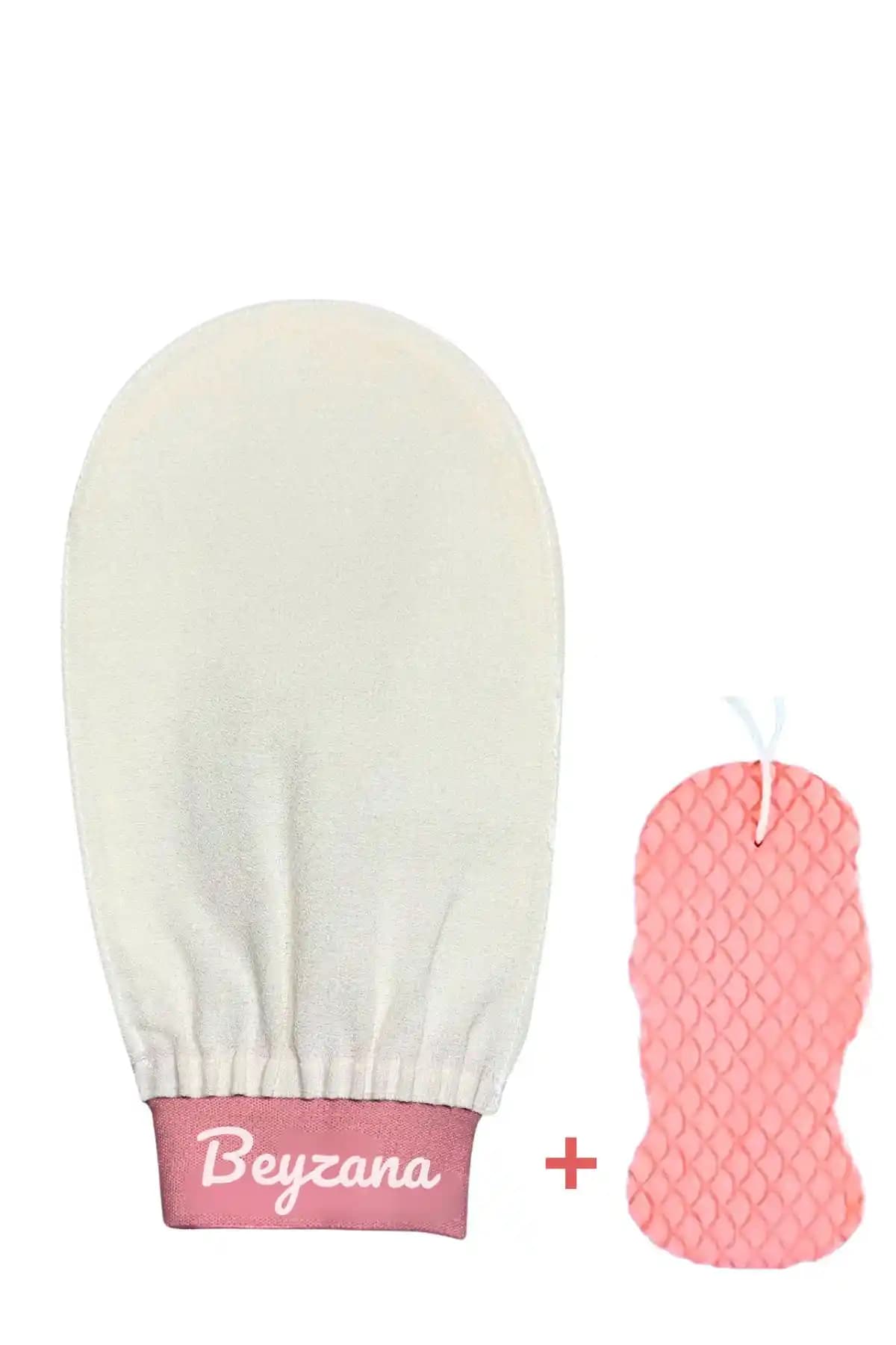 BEYZANA Ekru Banyo Duş Kesesi Peeling Eldiveni: Yumuşak ve Derinlemesine Cilt Temizliği