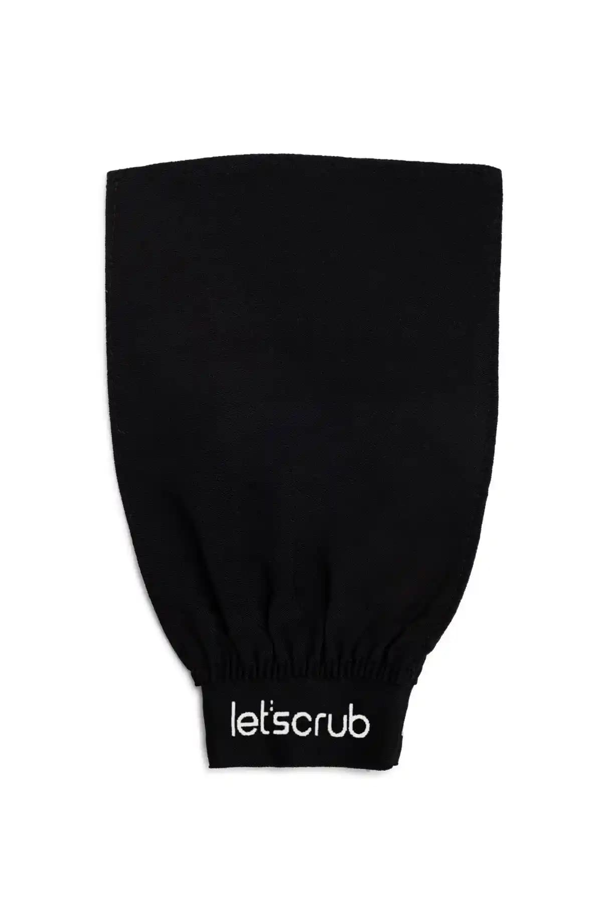 LET'SCRUB Üçgen Siyah Banyo Duş Kesesi Peeling Eldiveni ile Derinlemesine Temizlik ve Cilt Yenileme