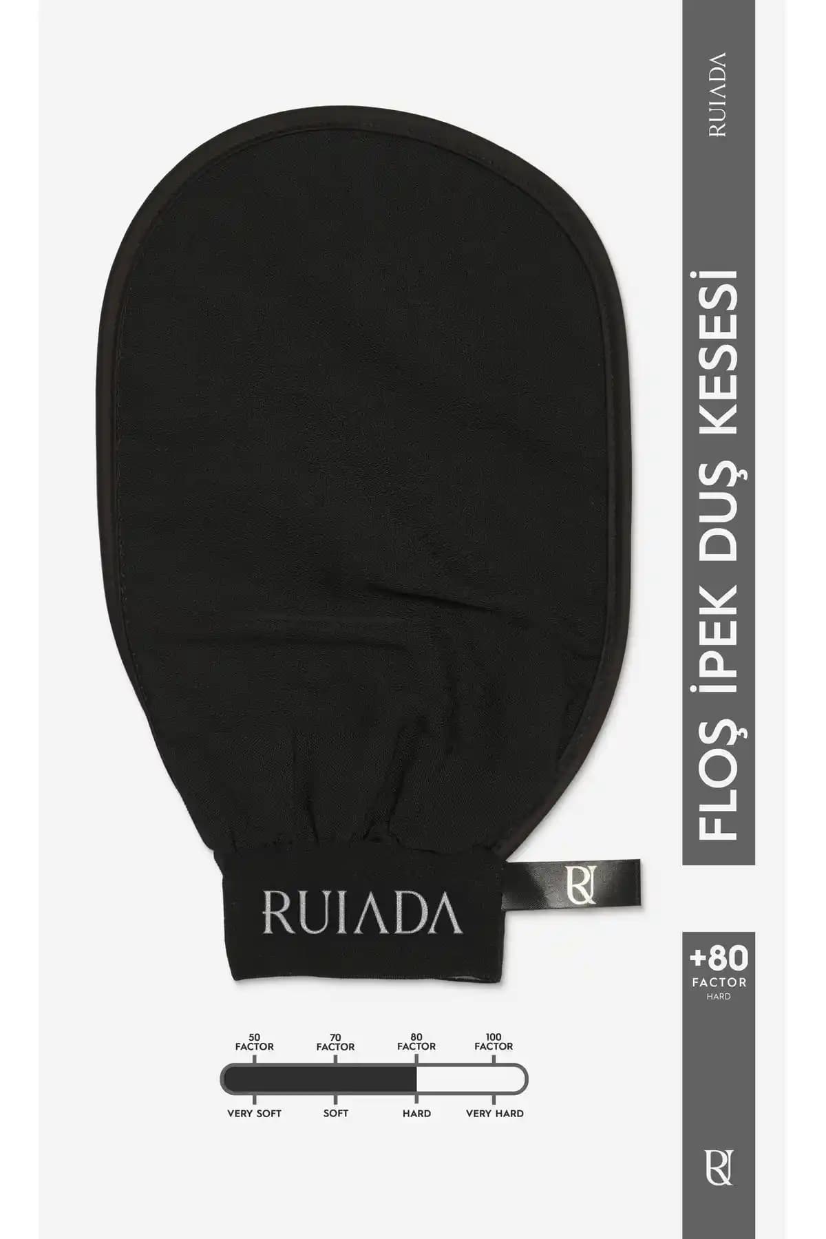 RUIADA 80 Factor Siyah Banyo Duş Kesesi Peeling Eldiveni ile Sağlıklı ve Pürüzsüz Cilt