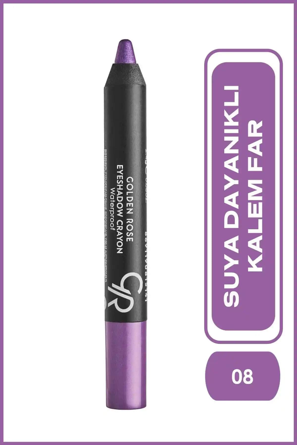 Golden Rose Waterproof Eyeshadow Crayon No 08 Purple: Kalıcı ve Şık Göz Makyajı İçin Ideal