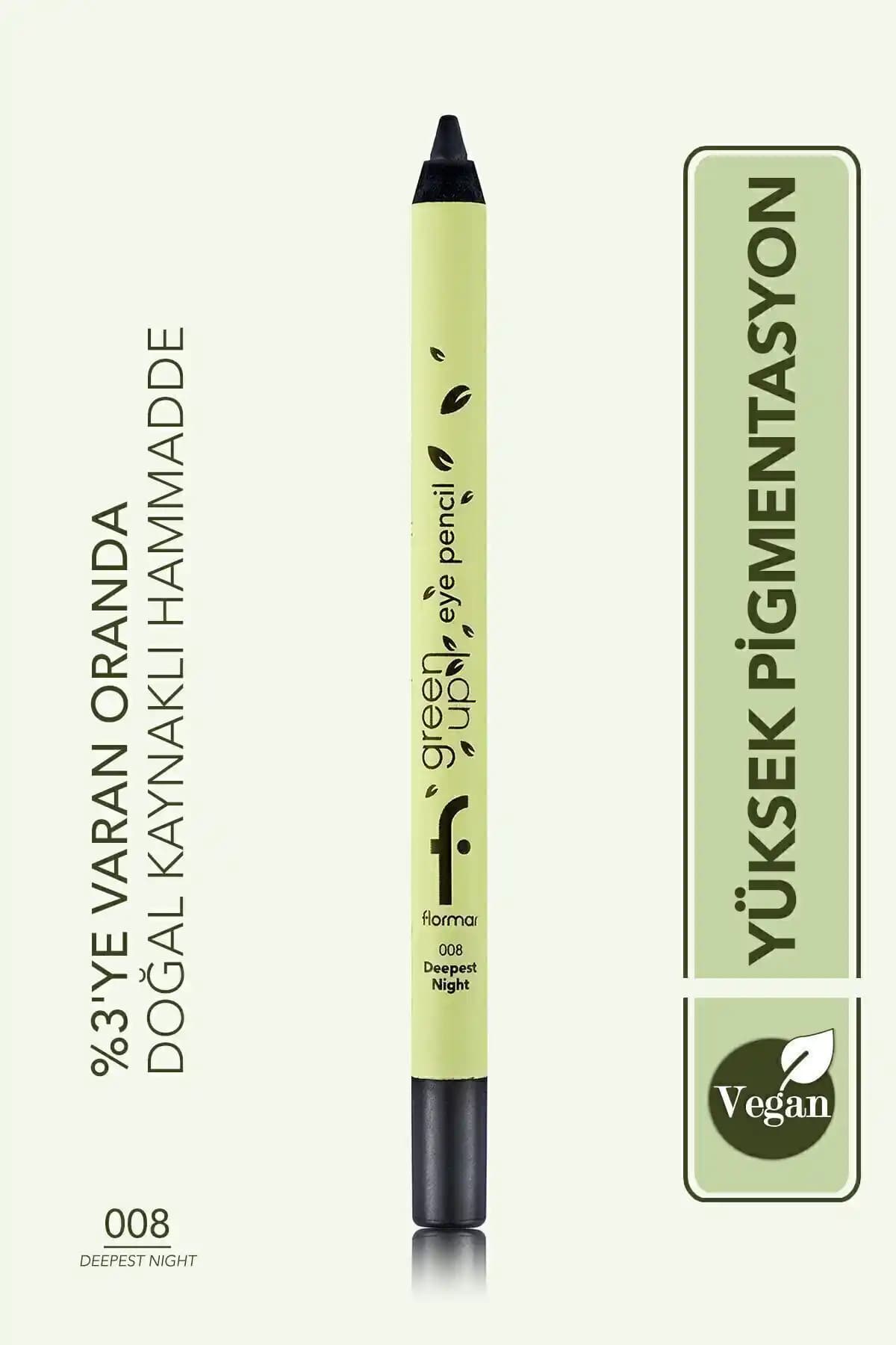 Flormar Green Up Göz Kalemi 008 Deepst Nght Yoğun Pigmentli ve Vegan Formül