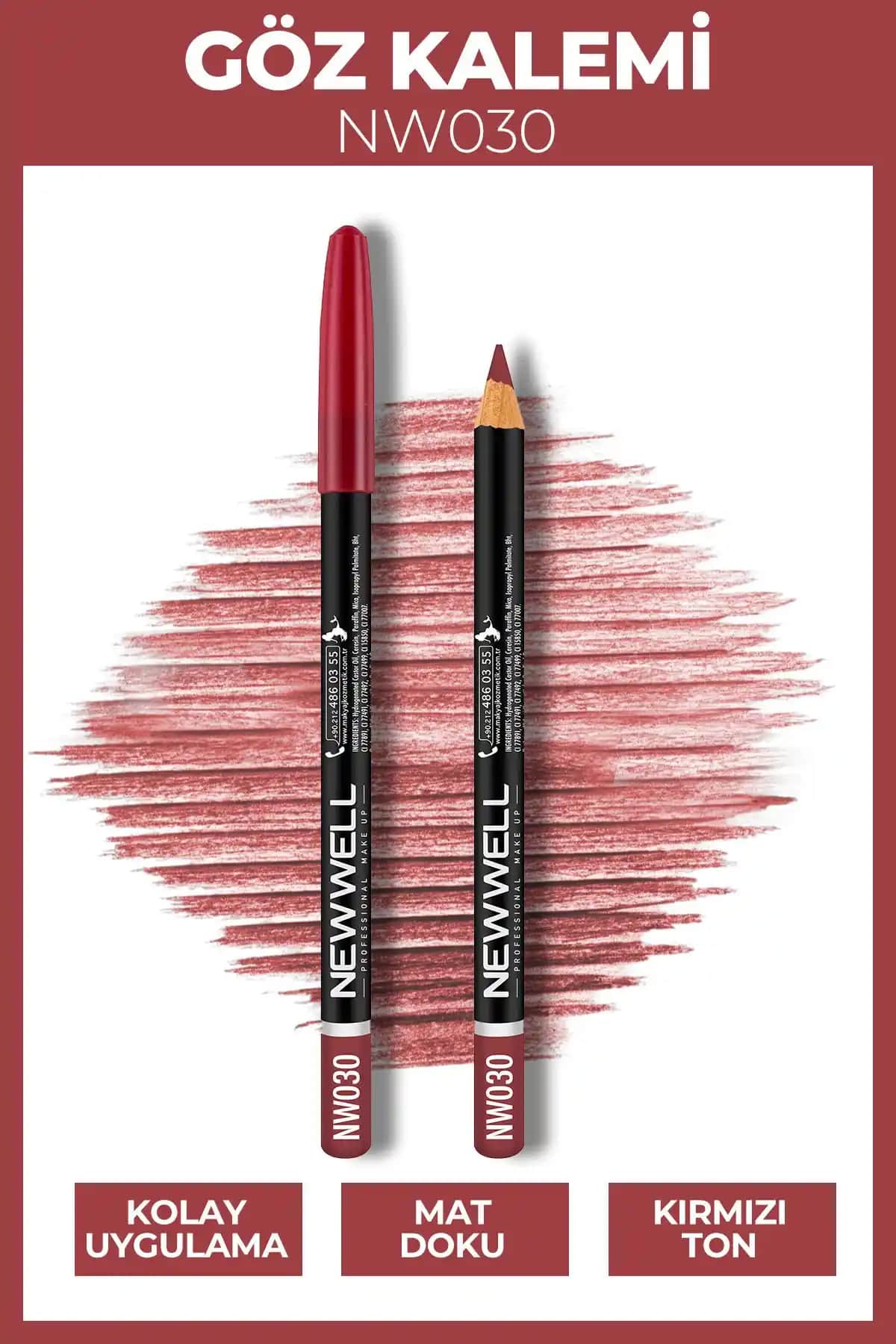 New Well NW030 Göz Kalemi: Suya ve Tere Dayanıklı, Çok Yönlü ve Kolay Uygulamalı Makyaj Kalemi