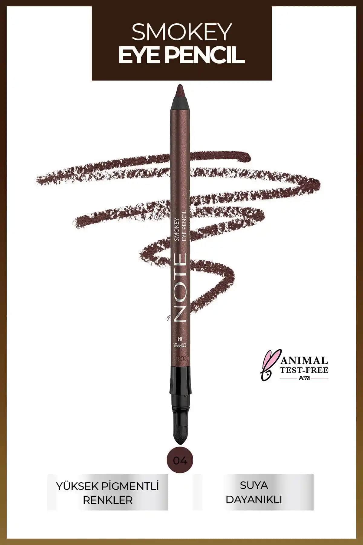 Note Cosmetics Bakır Tonuyla Suya ve Tere Dayanıklı Smokey Eye Kalemi