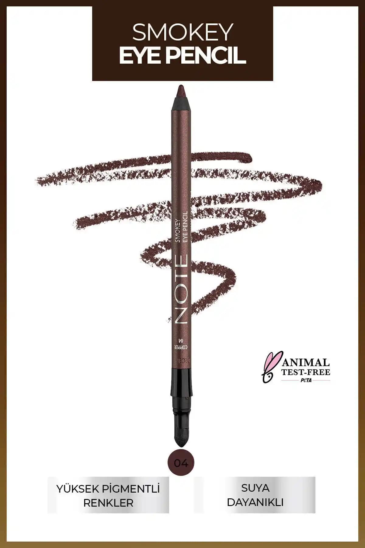 Note Cosmetics Bakır Tonuyla Suya ve Tere Dayanıklı Smokey Eye Kalemi