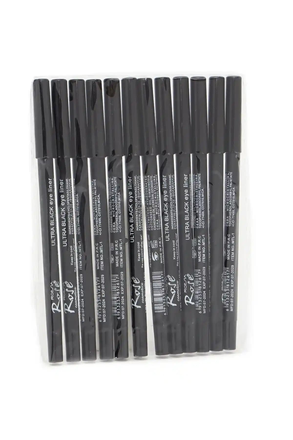 Roesia Rose 12'li Akmayan Yağlı Göz Kalemi Dayanıklı ve Şık Göz Makyajı İçin Ideal