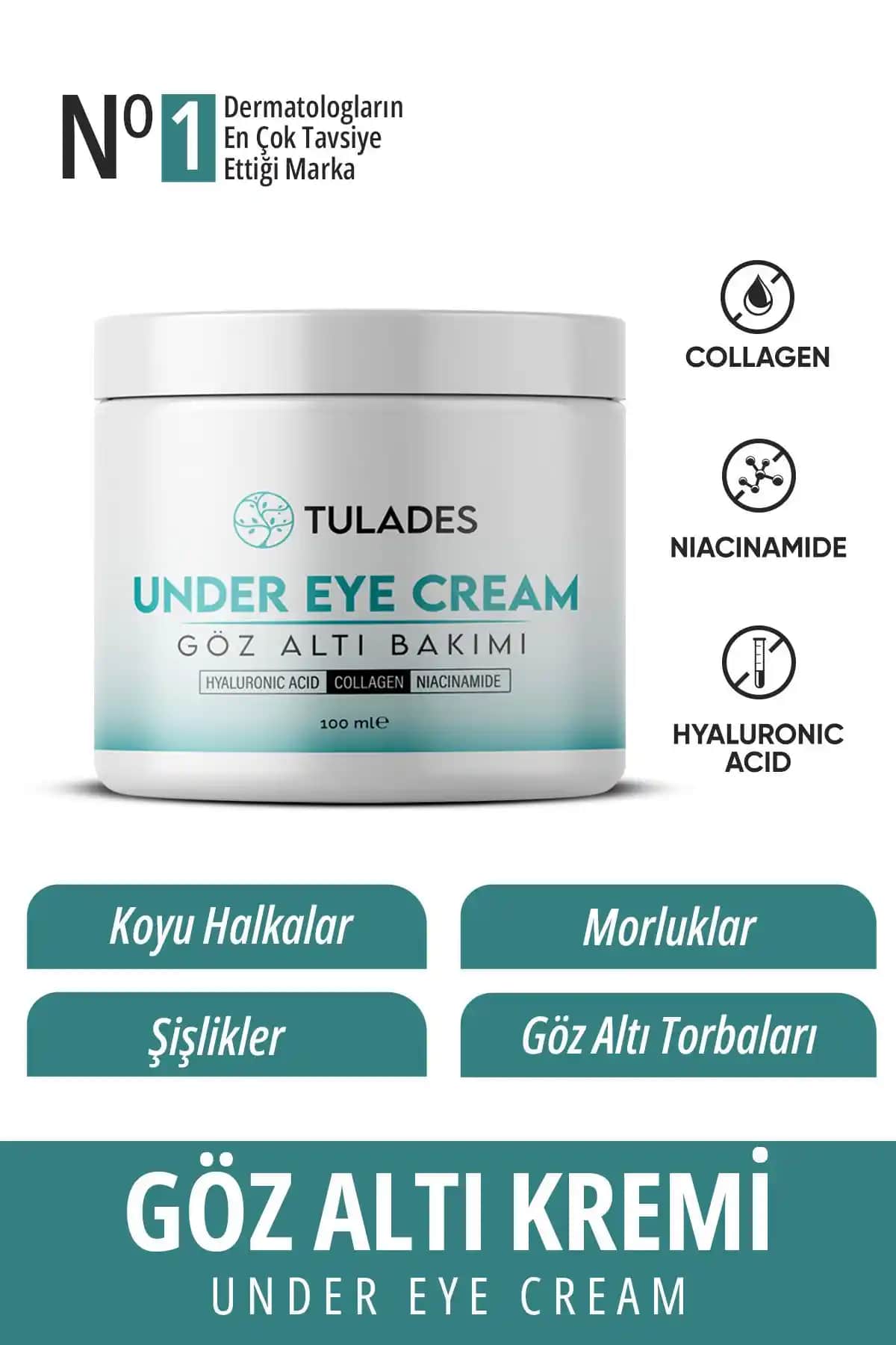 TULADES Göz Altı Kremi Morluk ve Halkalara Karşı Etkili Göz Bakım Ürünü